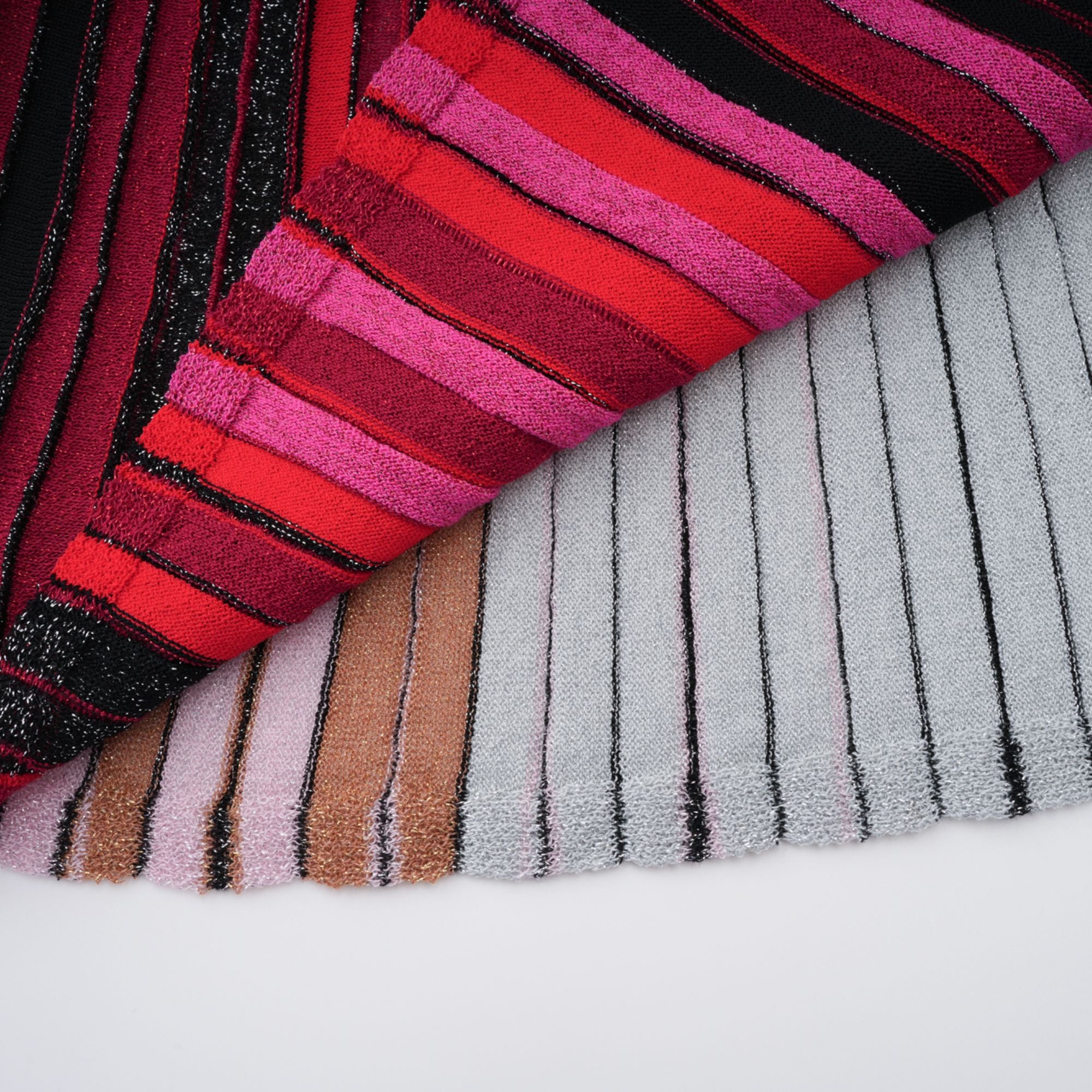 Amaryllis Red Sequin Striped Knit Mini Dress