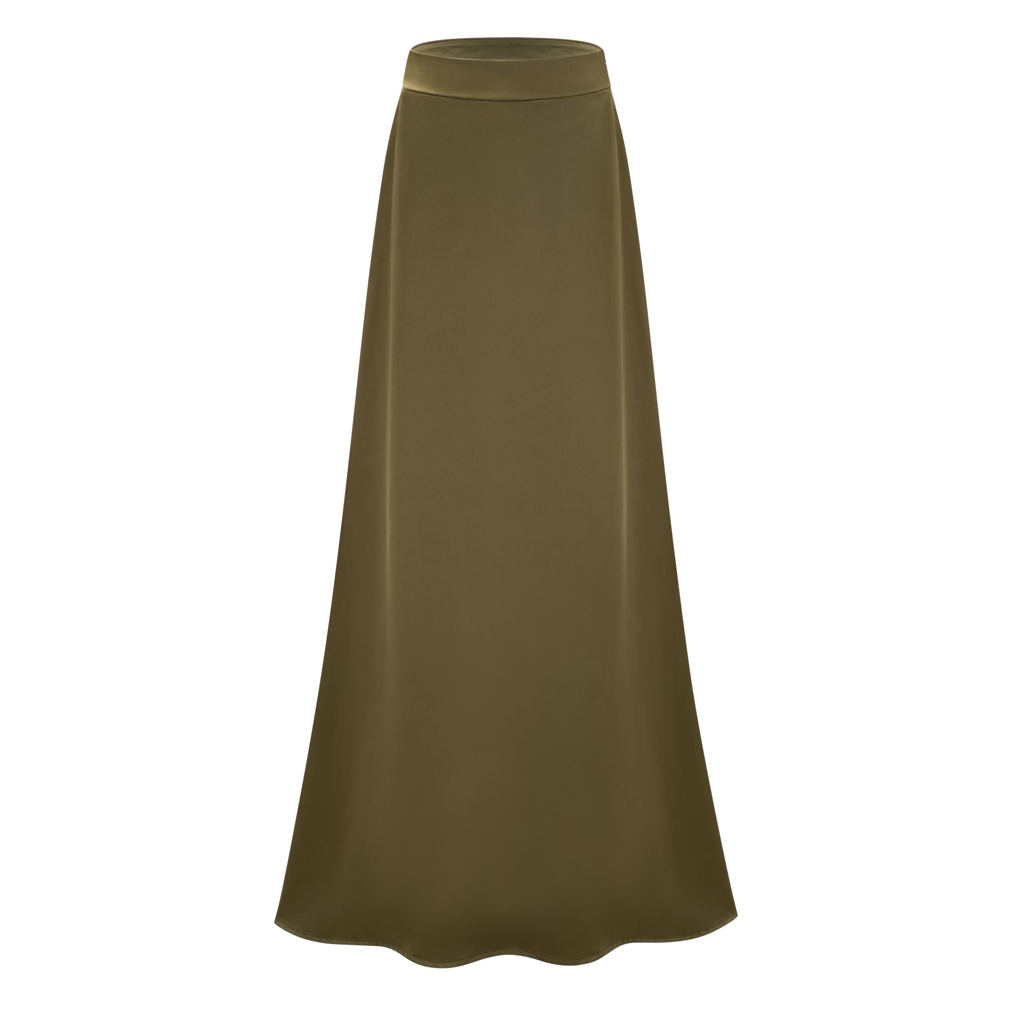 Borbála Green Fringed Top & Satin Skirt Set