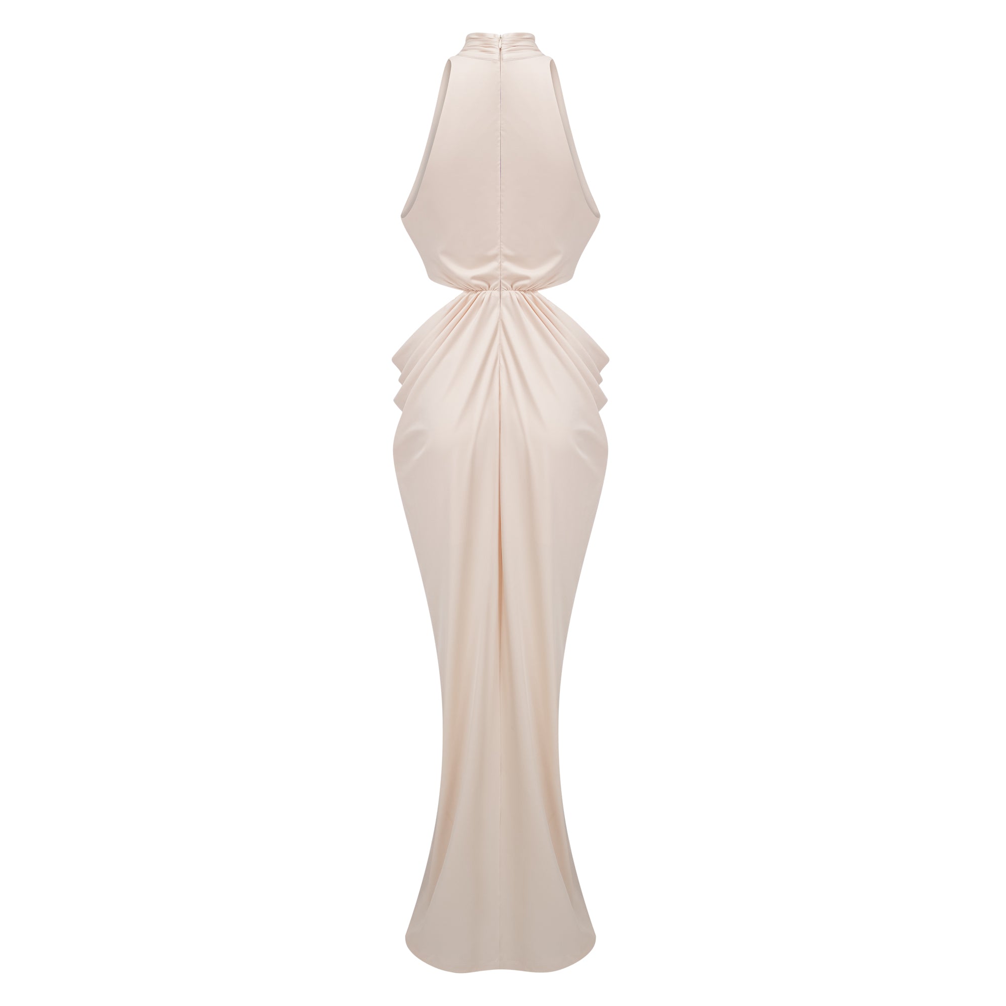 فستان طويل بزخارف مضفرة وتفاصيل جواكين نيوترال