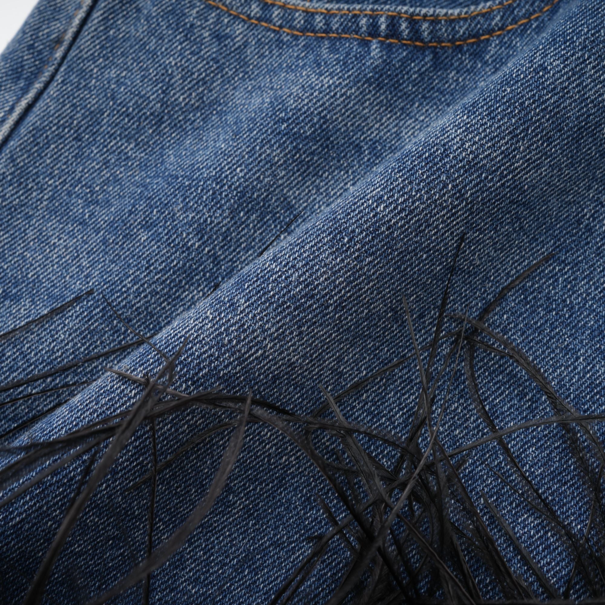 طقم تنورة وقميص من قماش الدنيم من ريش ميليا