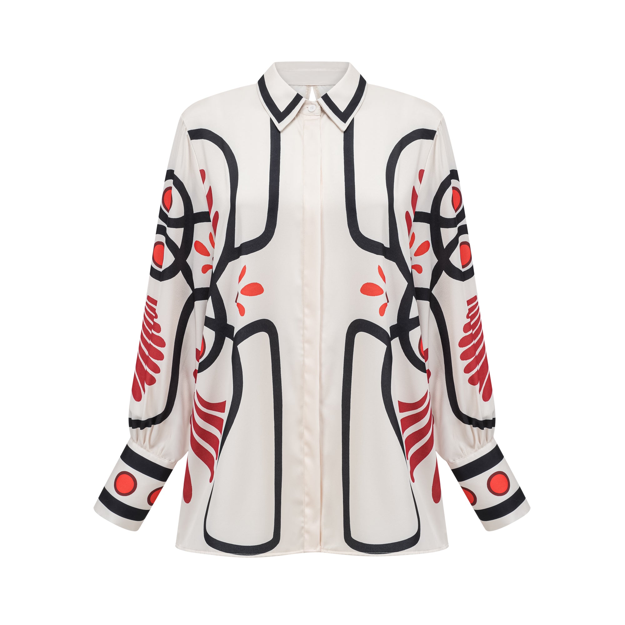 طقم قميص وبنطلون متناسق بطبعة جرافيكية من Amaranta