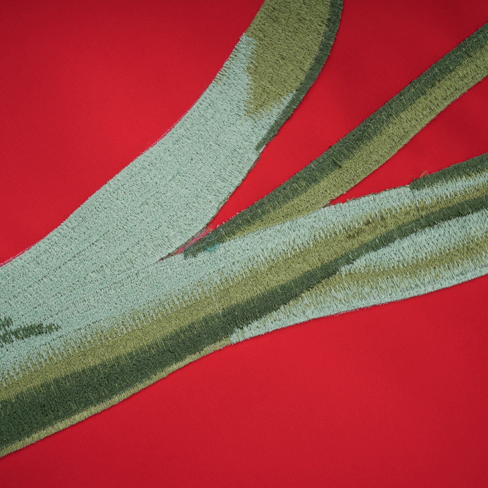 Irène Sequin Embroidered Off-Shoulder Midi Dress in Red