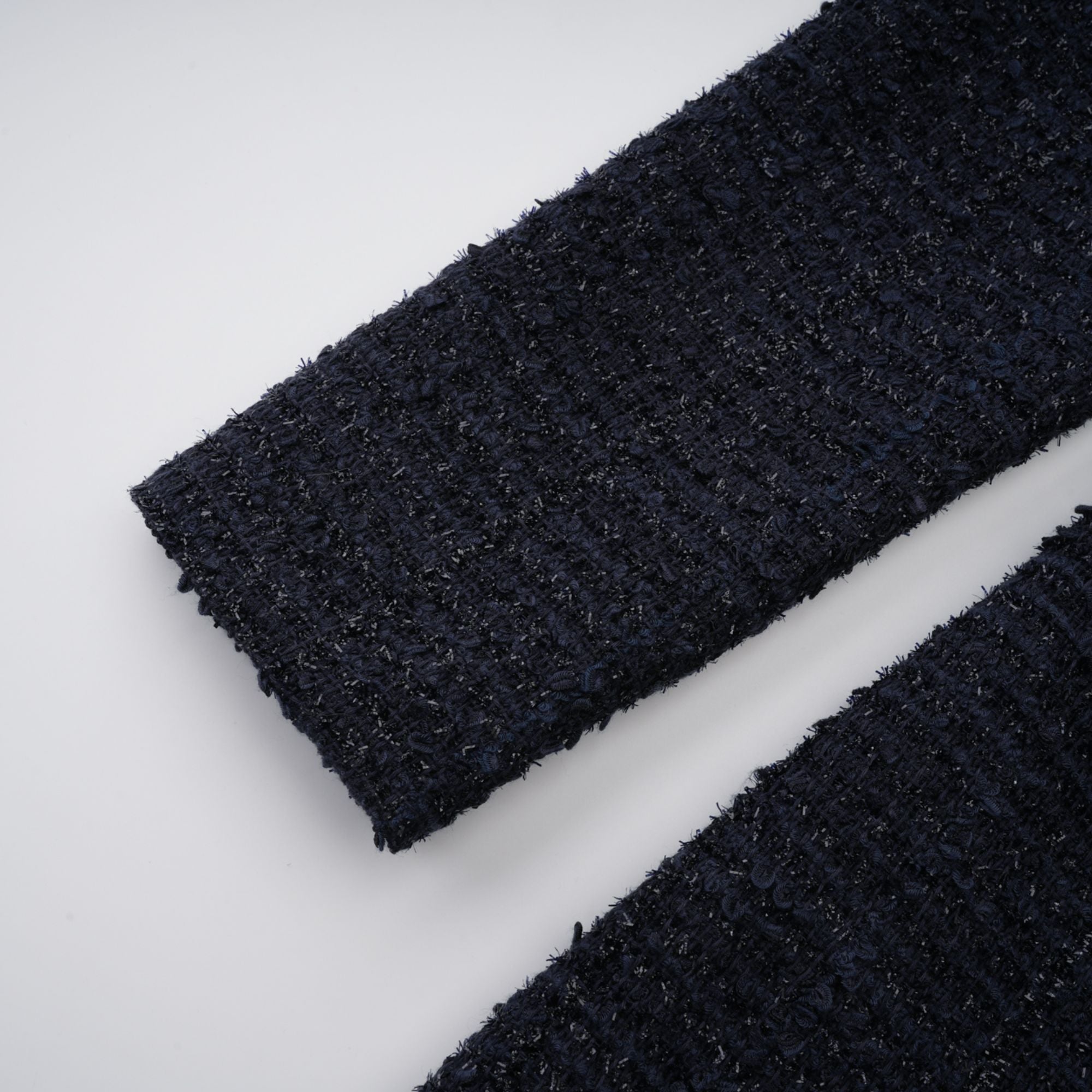 Fiona Navy Blue Embellished Tweed Mini Dress