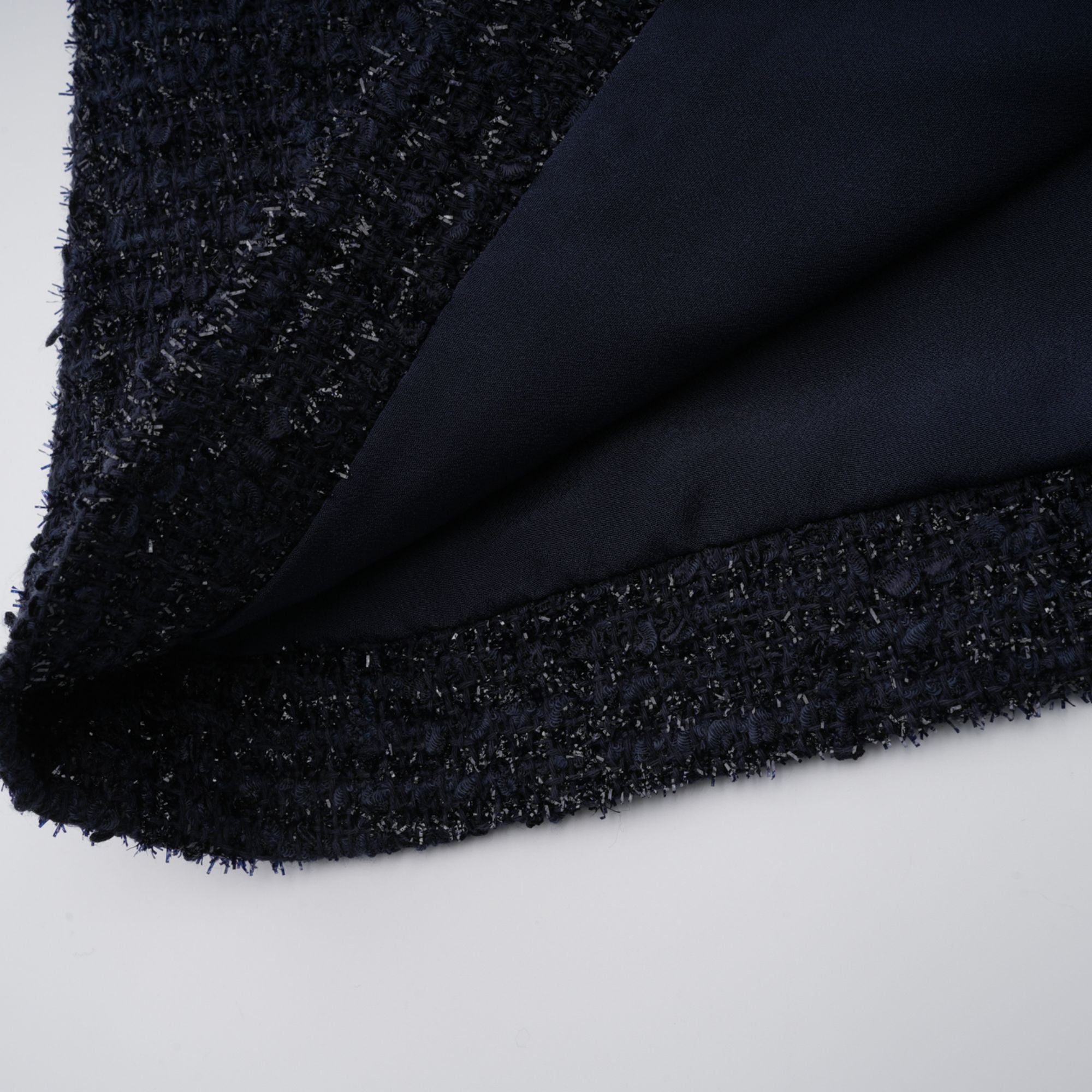 Fiona Navy Blue Embellished Tweed Mini Dress