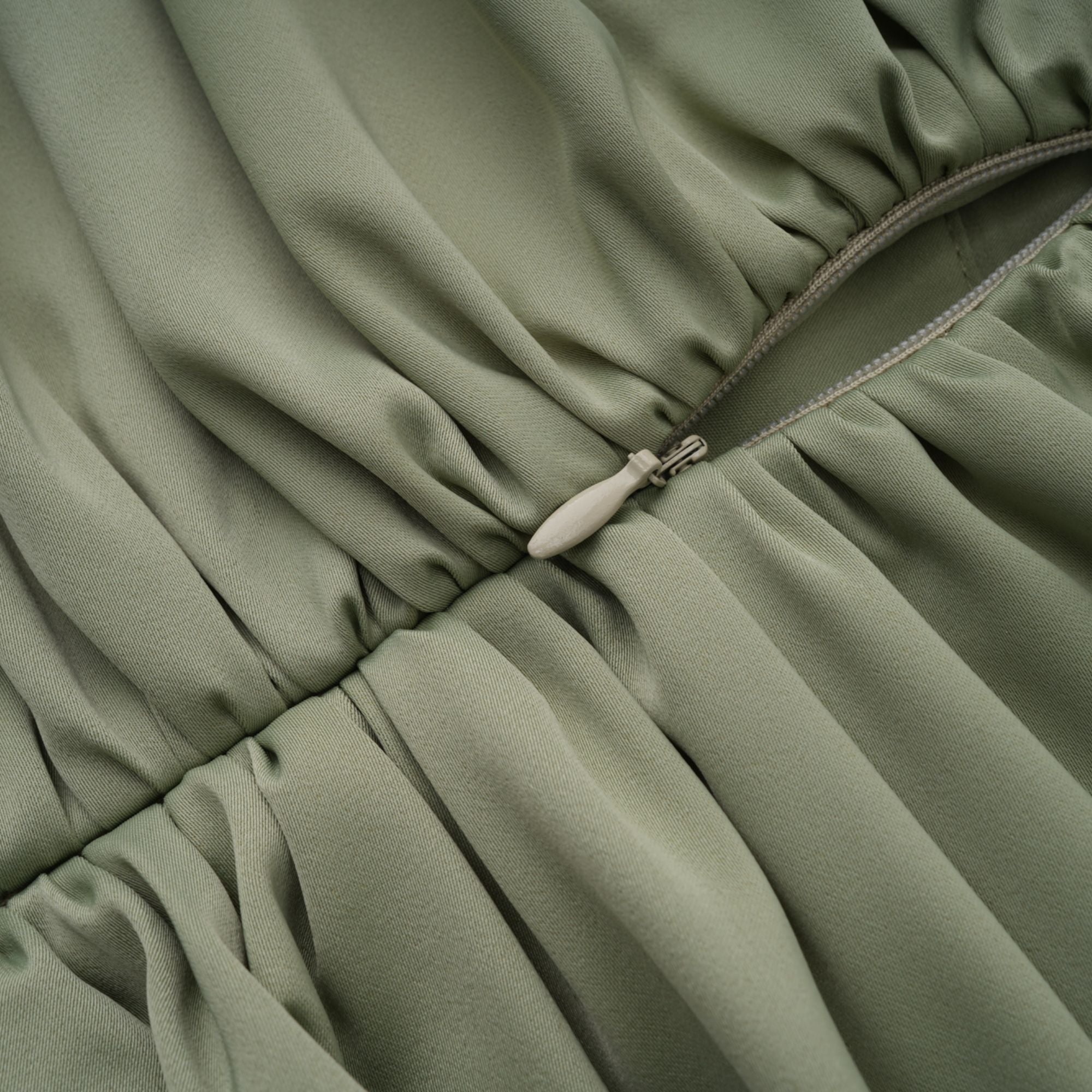 Benedetta Green One Shoulder Satin Maxi Dress