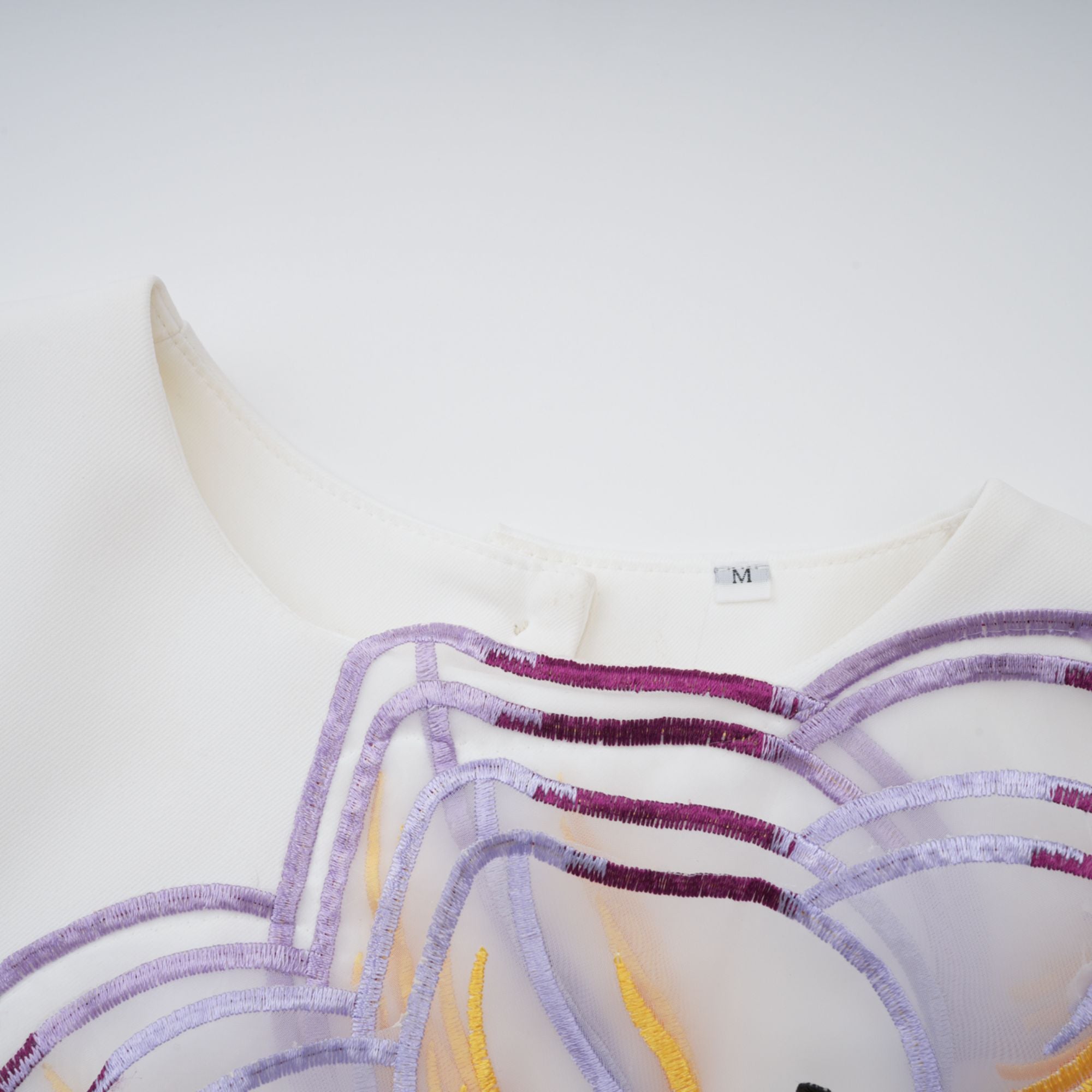 Irène White Sequin Floral Embroidered Matching Set