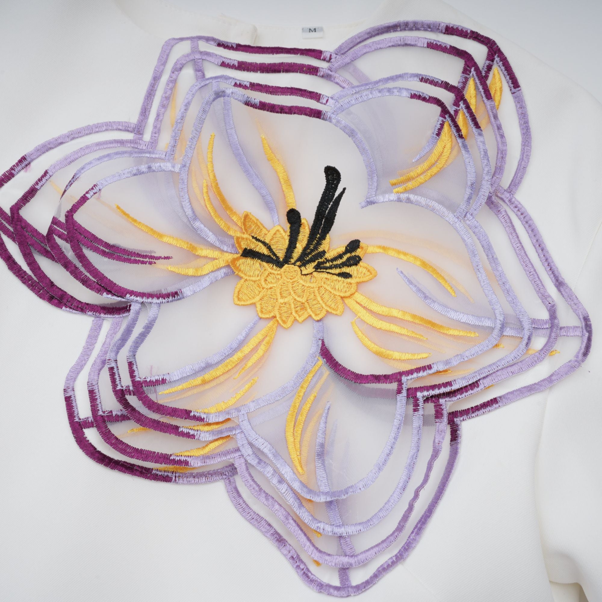 Irène White Sequin Floral Embroidered Matching Set