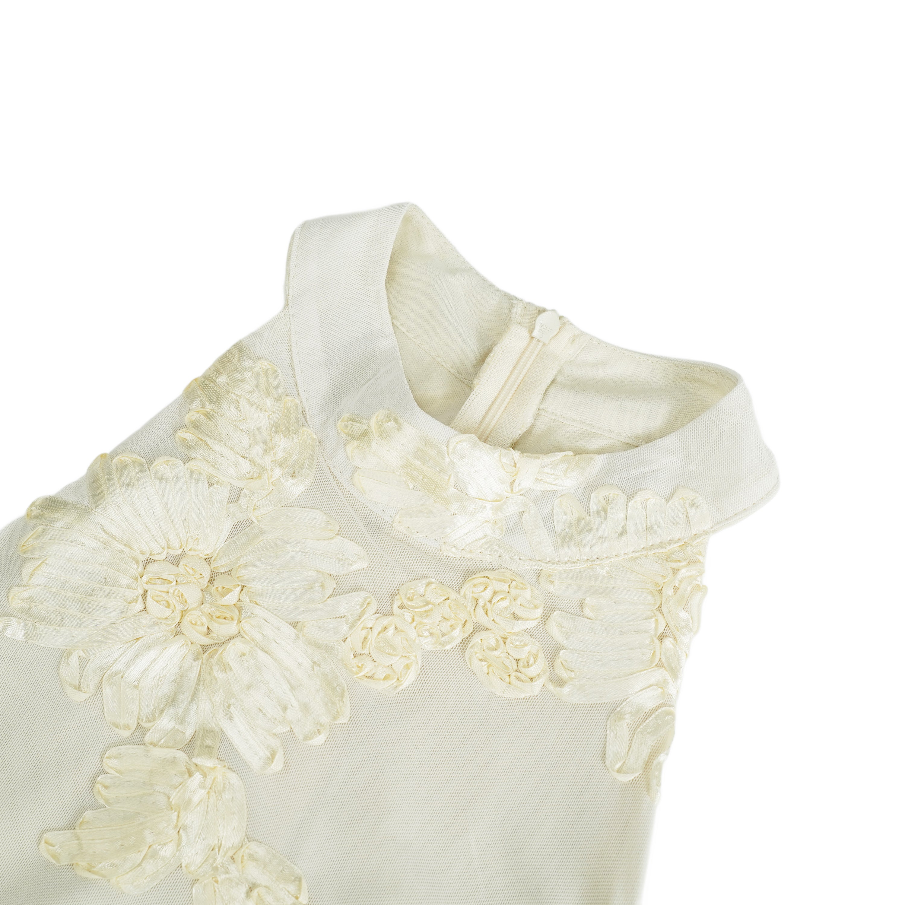 فستان تيويلين محايد غير متماثل بتصميم زهور ومكشكش متوسط الطول