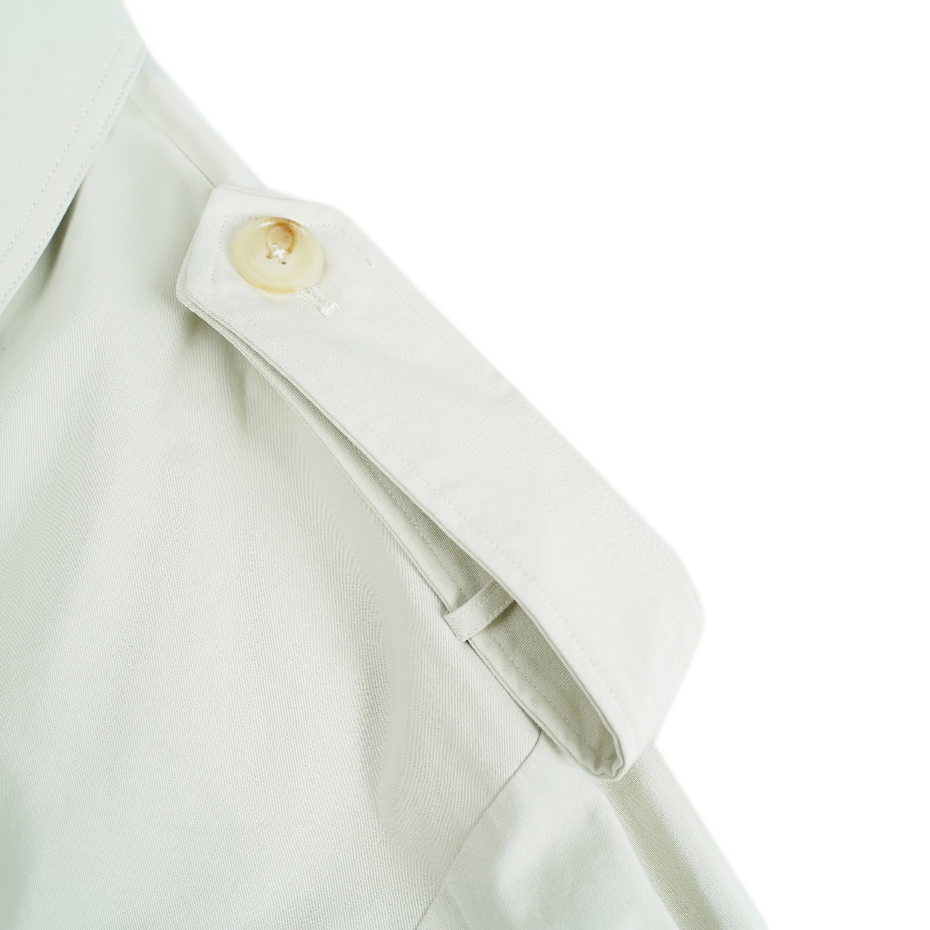 Bruyère Weißer, zweireihiger, langer Trenchcoat