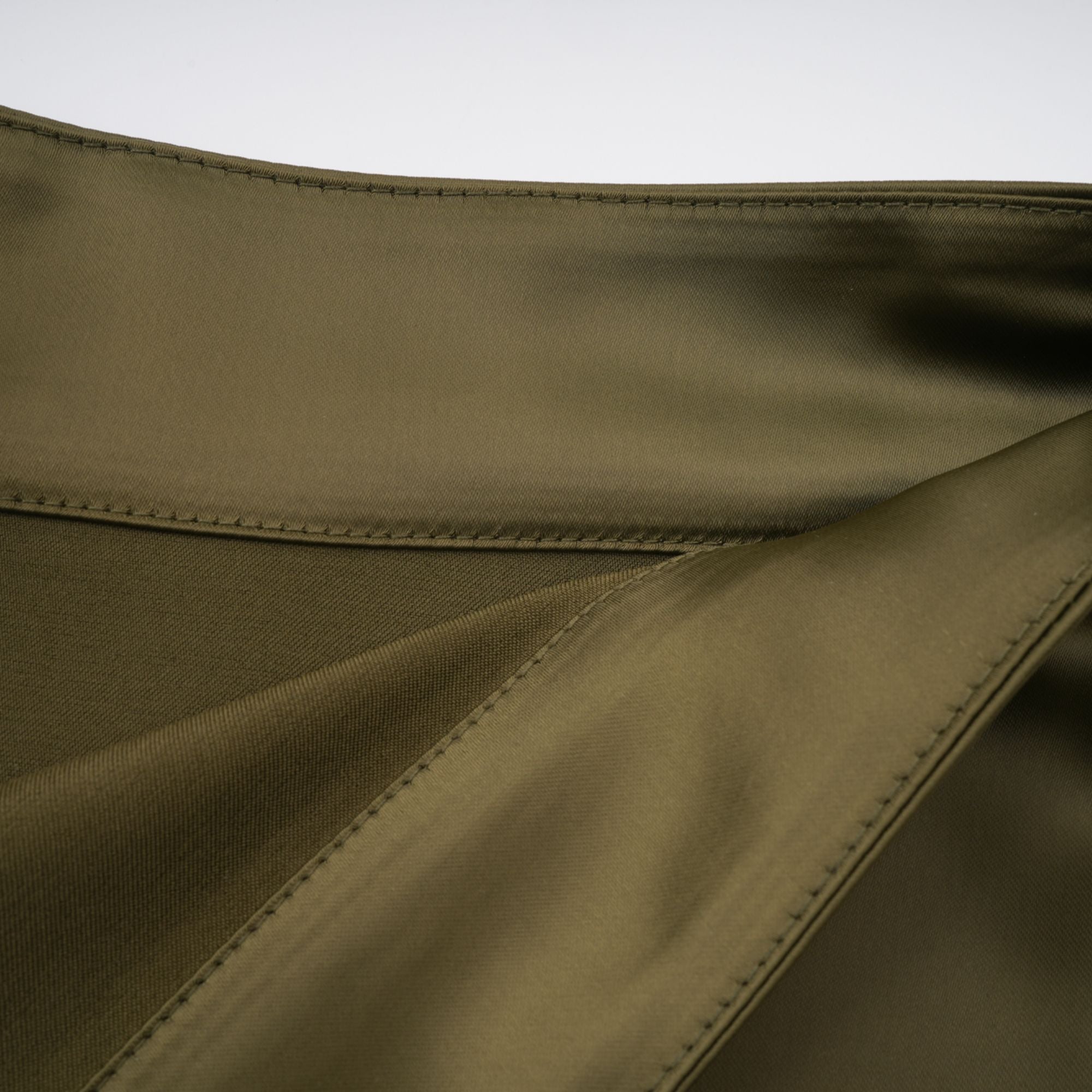 Borbála Green Fringed Top & Satin Skirt Set