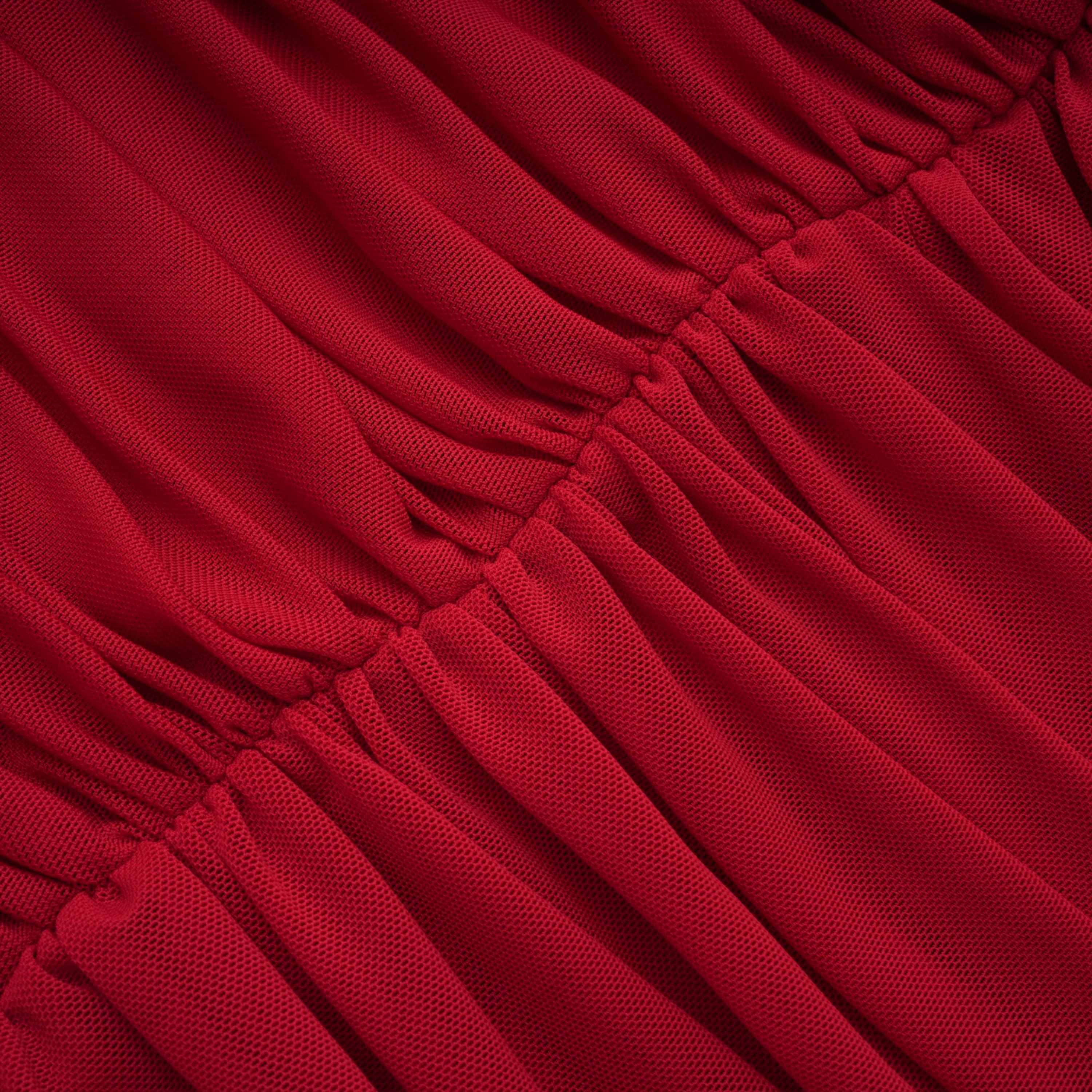 Fíona Rotes asymmetrisches drapiertes Maxikleid