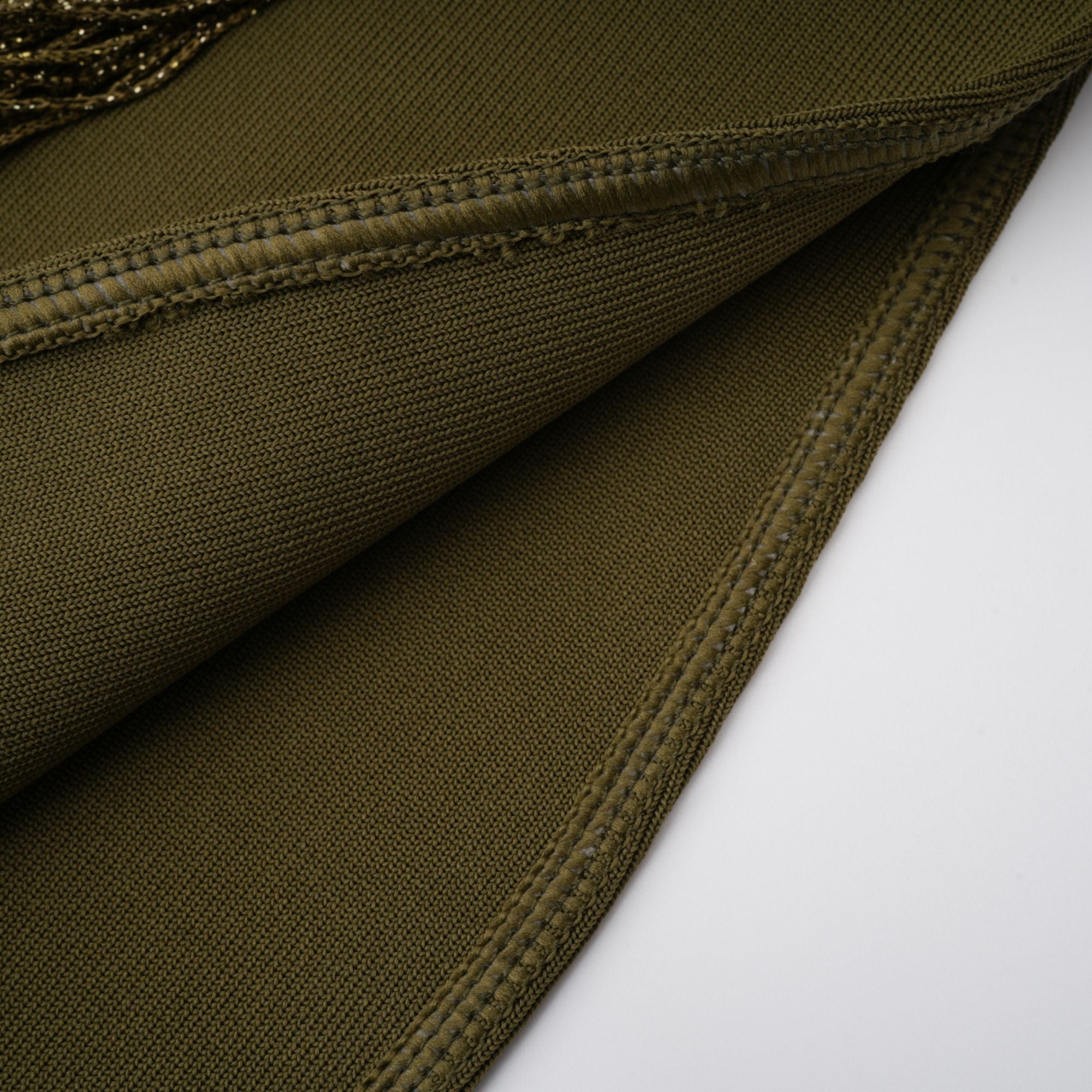 Borbála Green Fringed Top & Satin Skirt Set