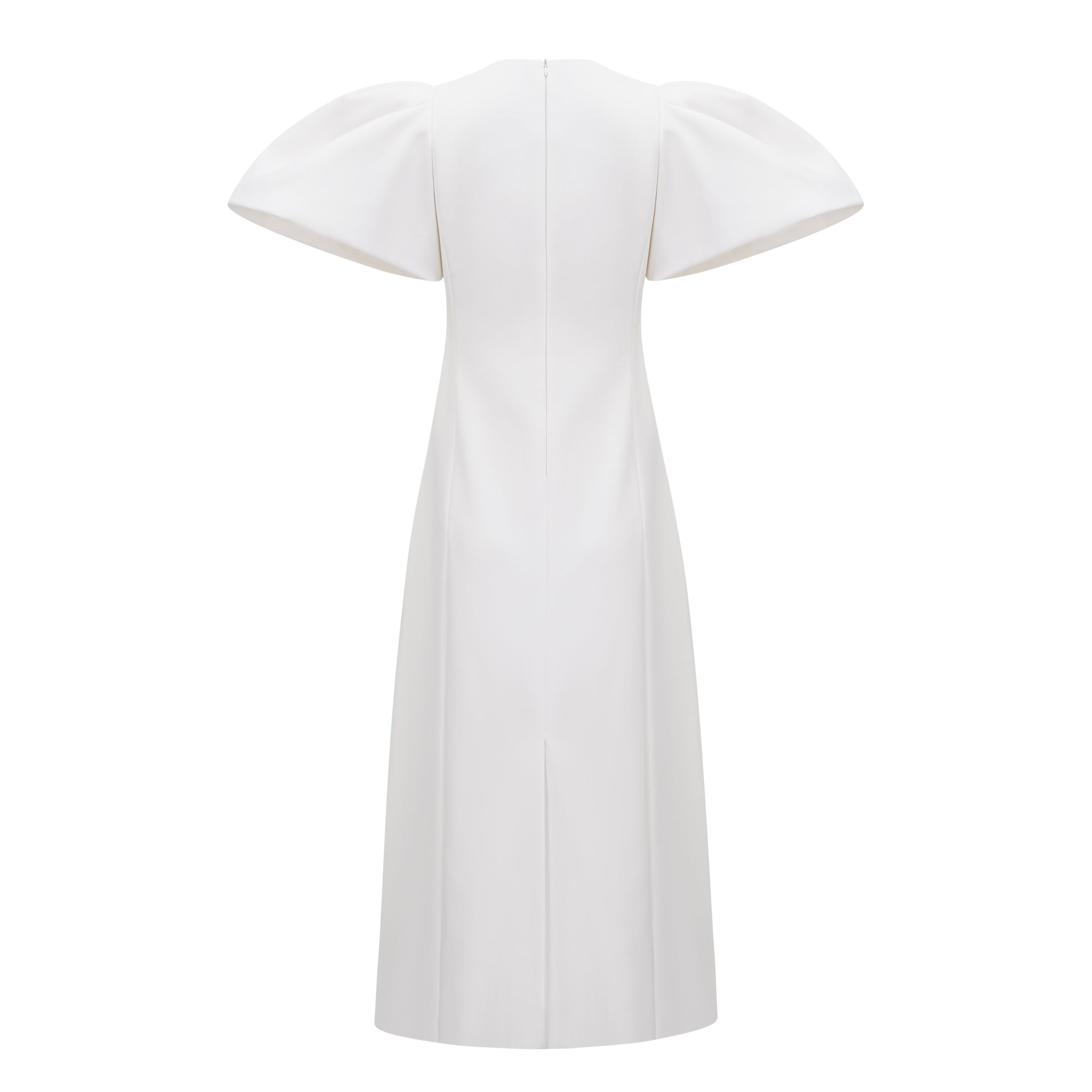 Irène White Sequin Floral Embroidered Midi Dress