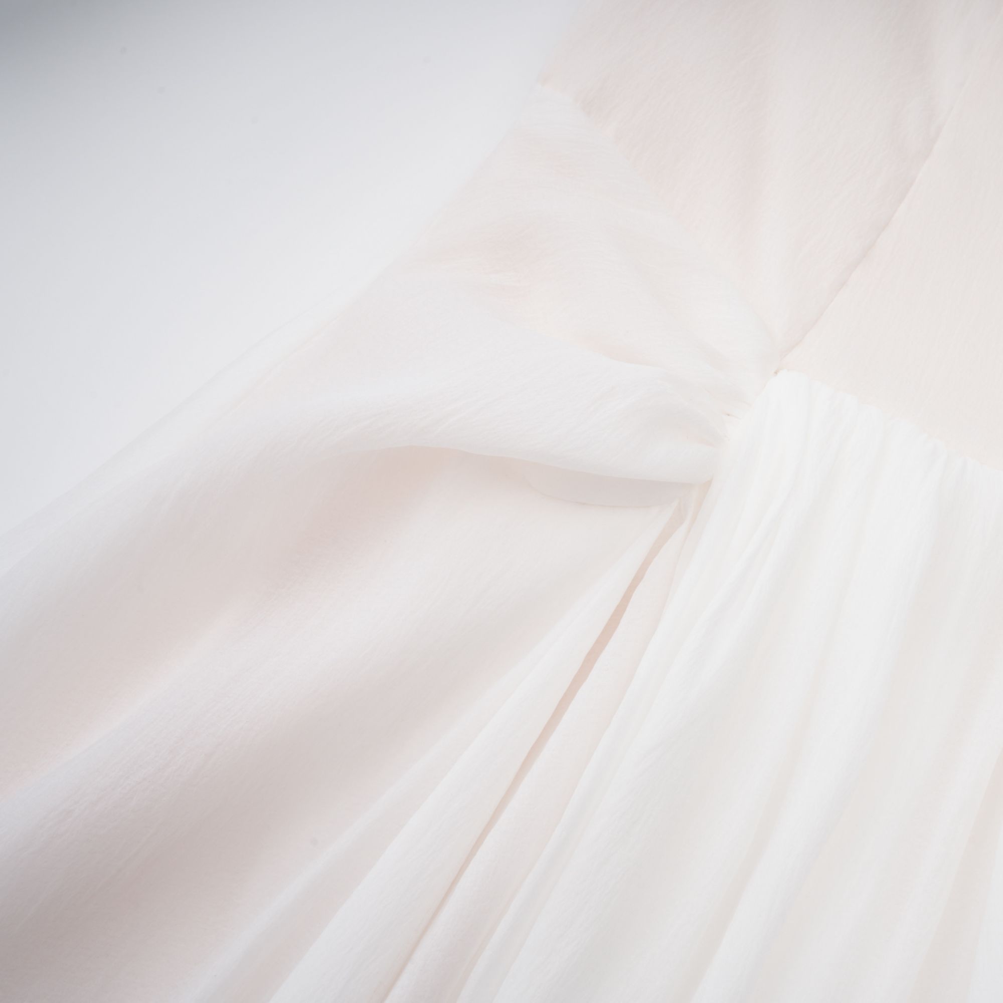 Gelsomina White Gathered Crepe Midi Dress