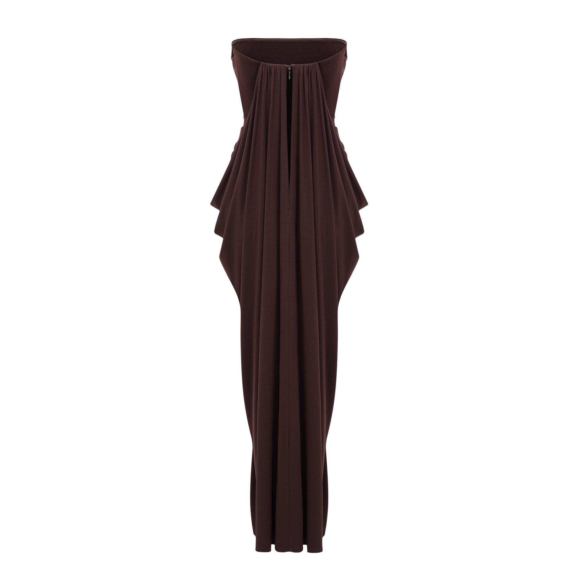 Honoria Chocolate Brown Off Shoulder Maxi Dress