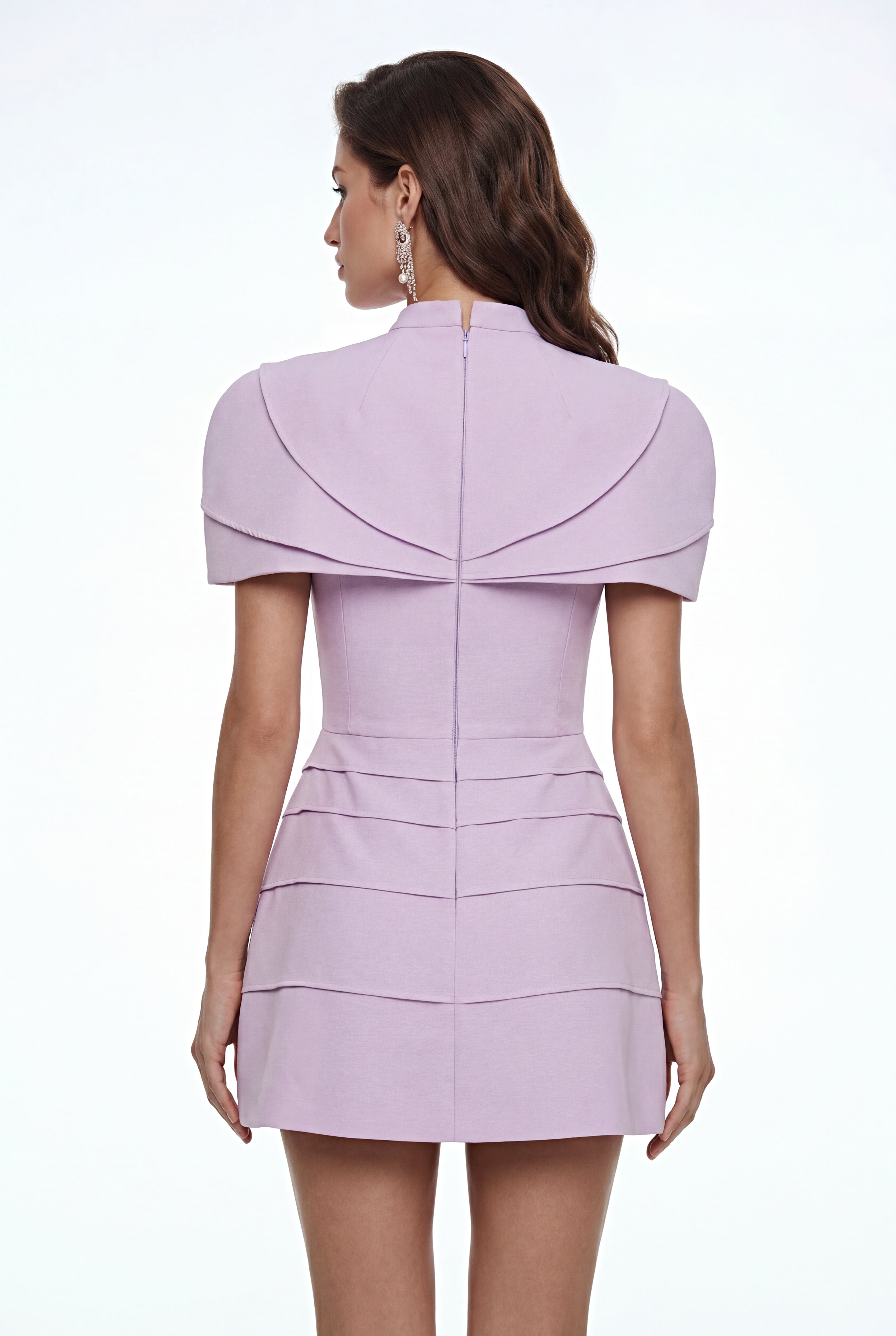 Elina Lila Cape-Minikleid