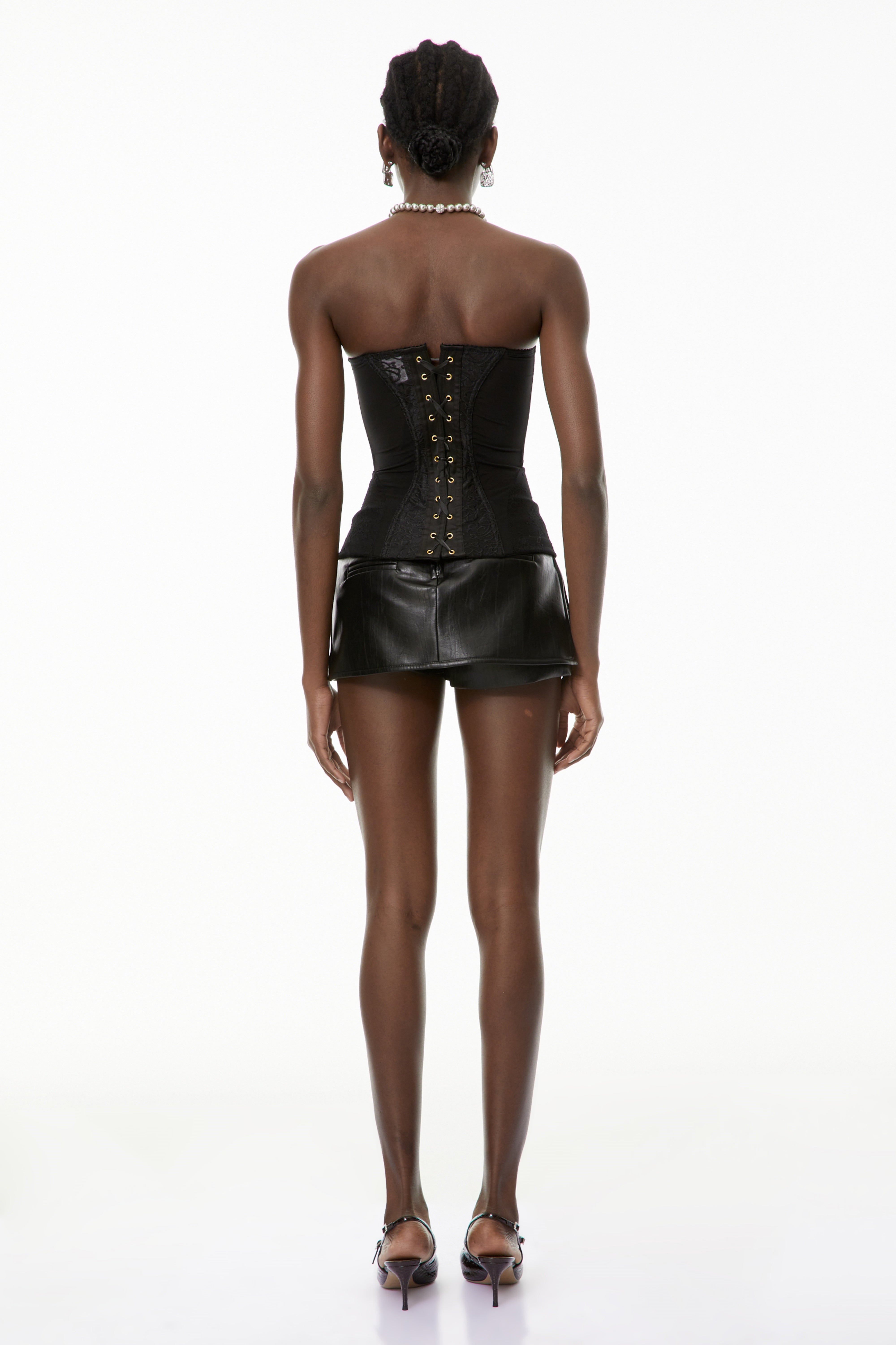 Ella Black Floral Lace Corset Top