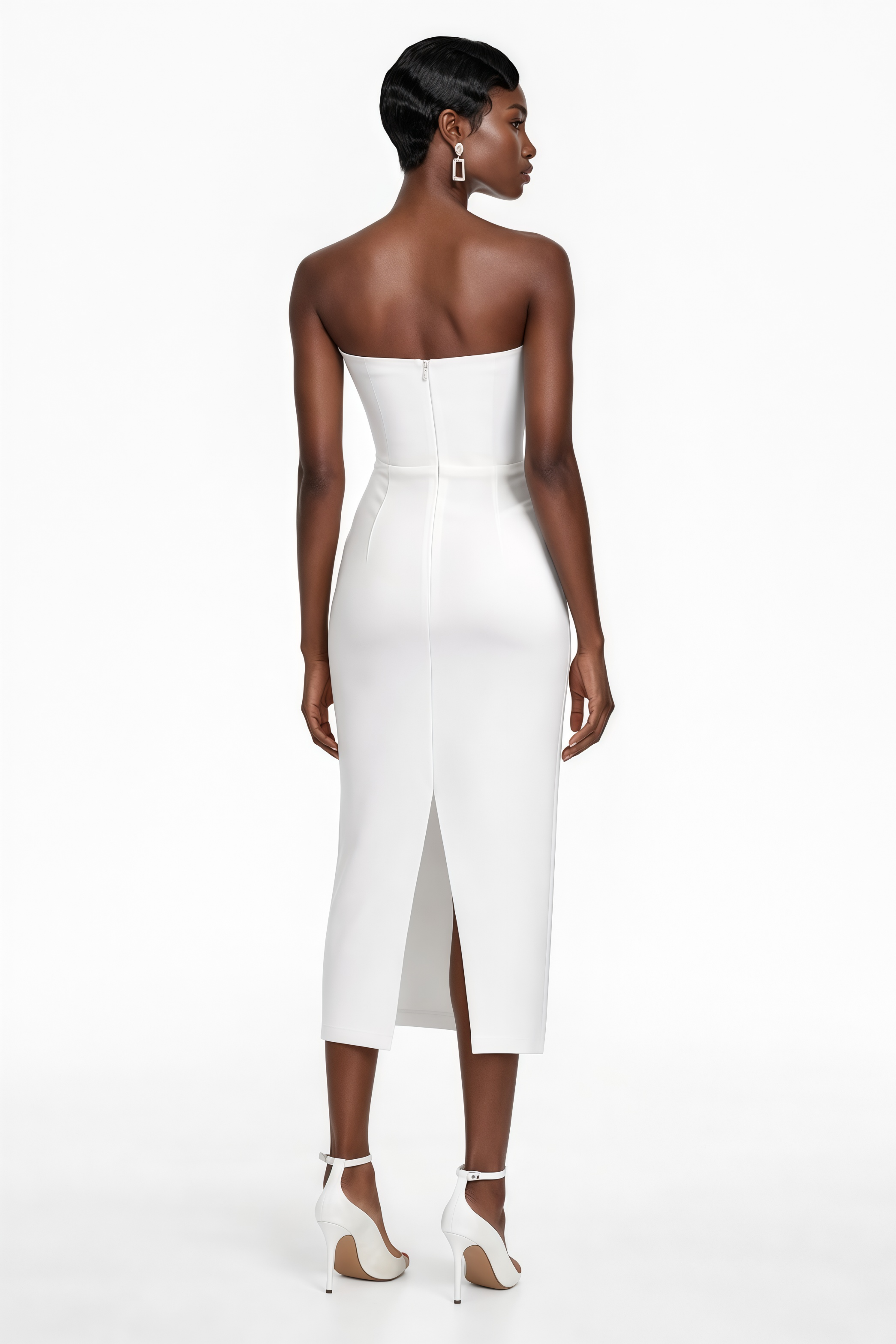 Escolástica White Off Shoulder Midi Dress