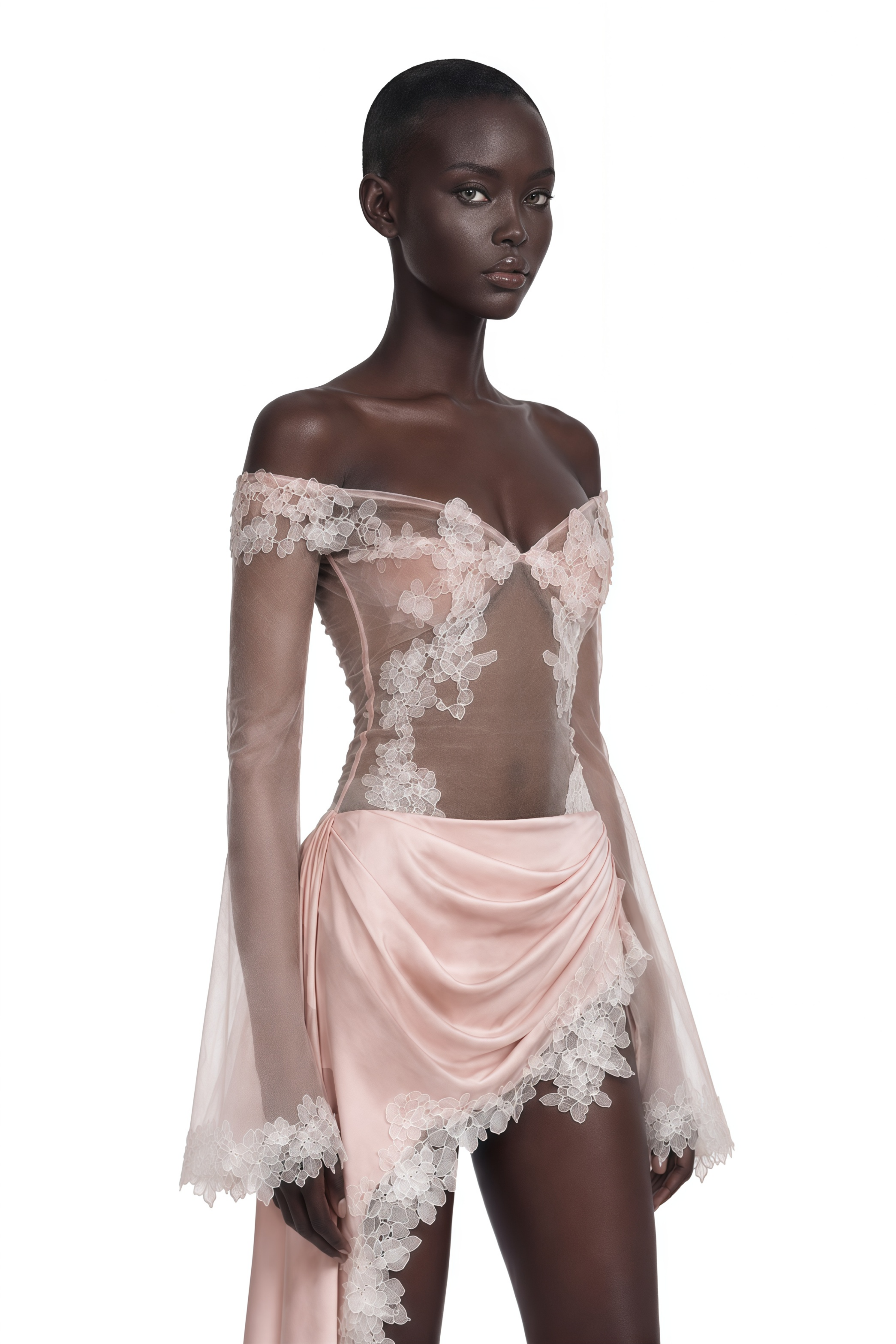Estelle Pink Asymmetrical Draped Mini Dress