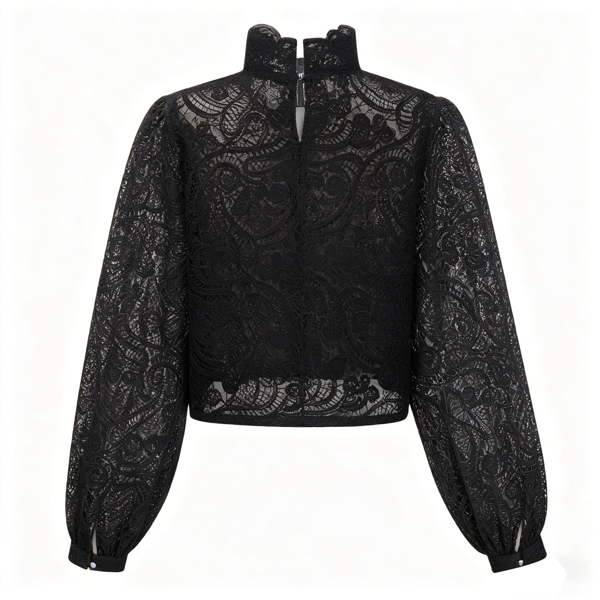 Ensemble chemisier et jupe en dentelle noire