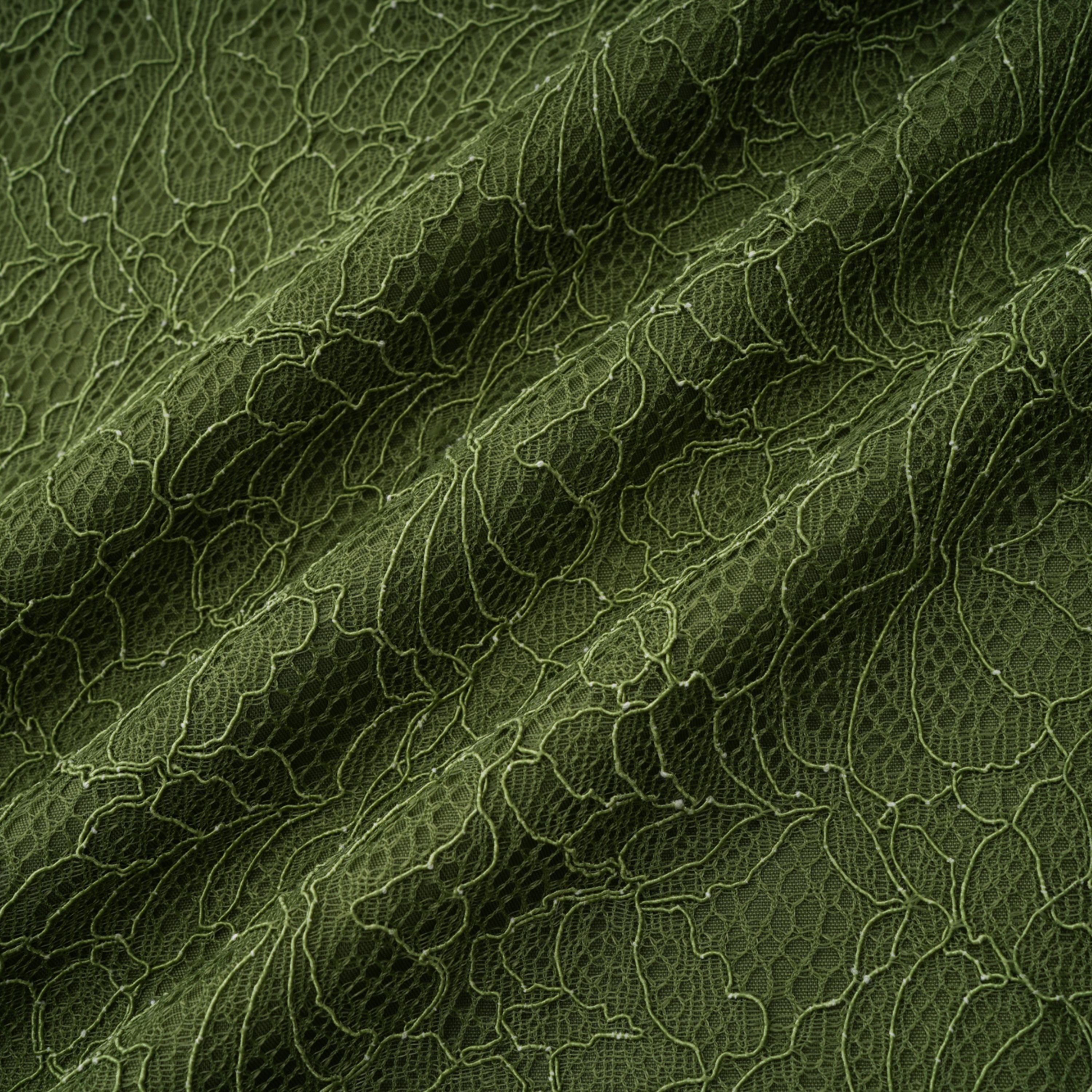 فستان ماكسي من فرانزيسكا باللون الأخضر مزين بزخارف (بدون قفازات)