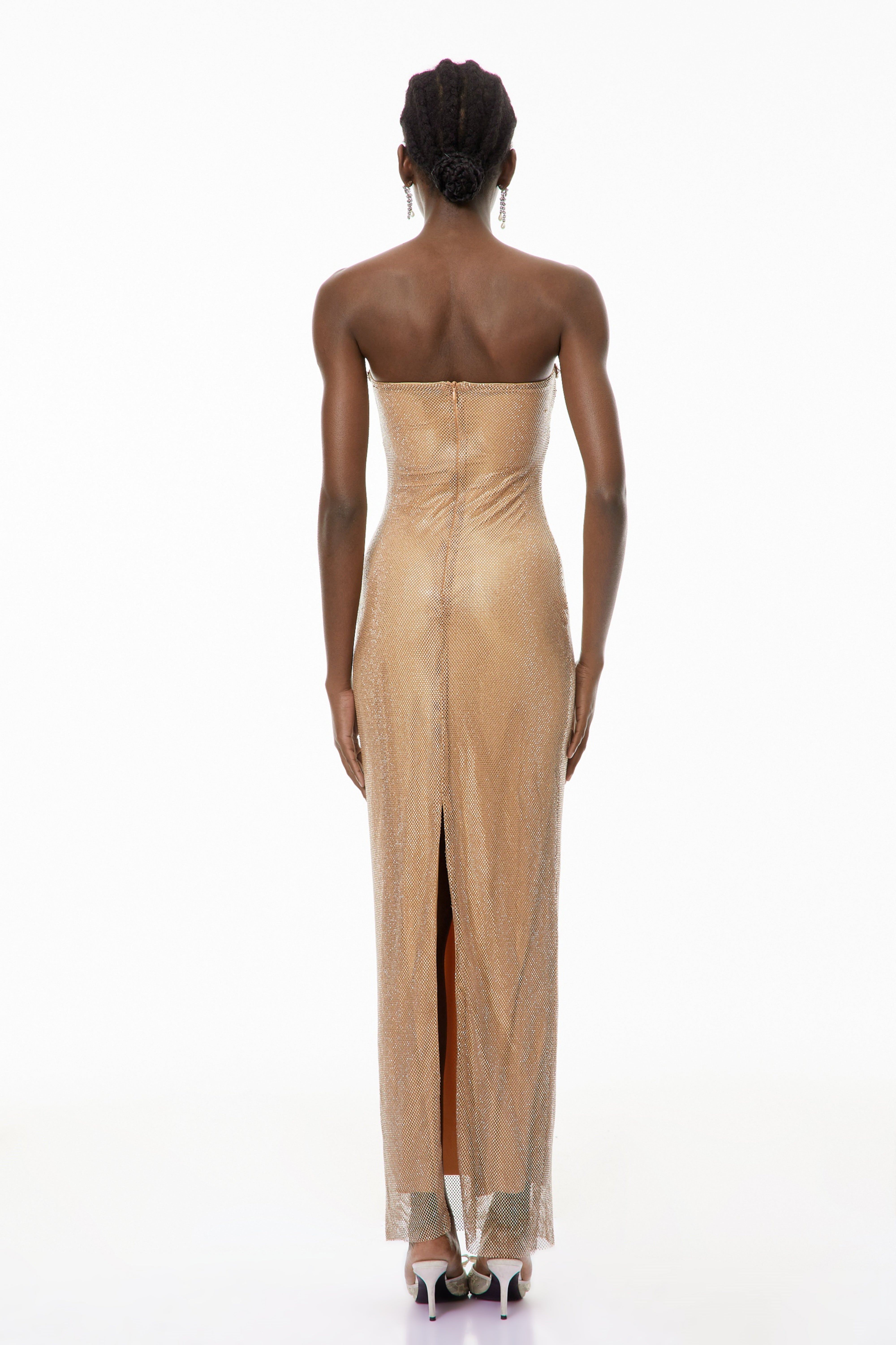 Gabriela Gold Crystal Embellished Maxi Dress