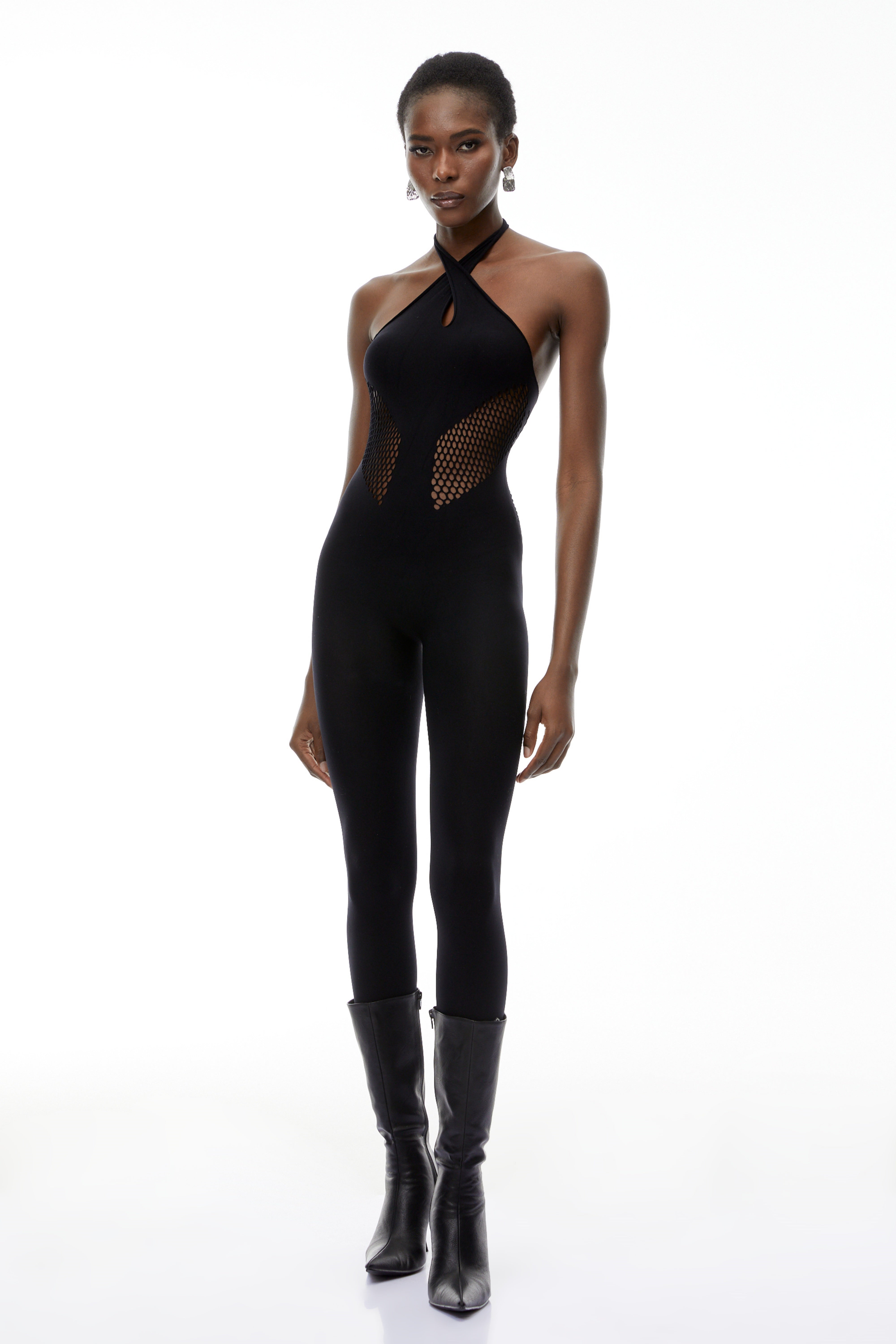 Gael Black Cut-Out Halterneck Jumpsuit