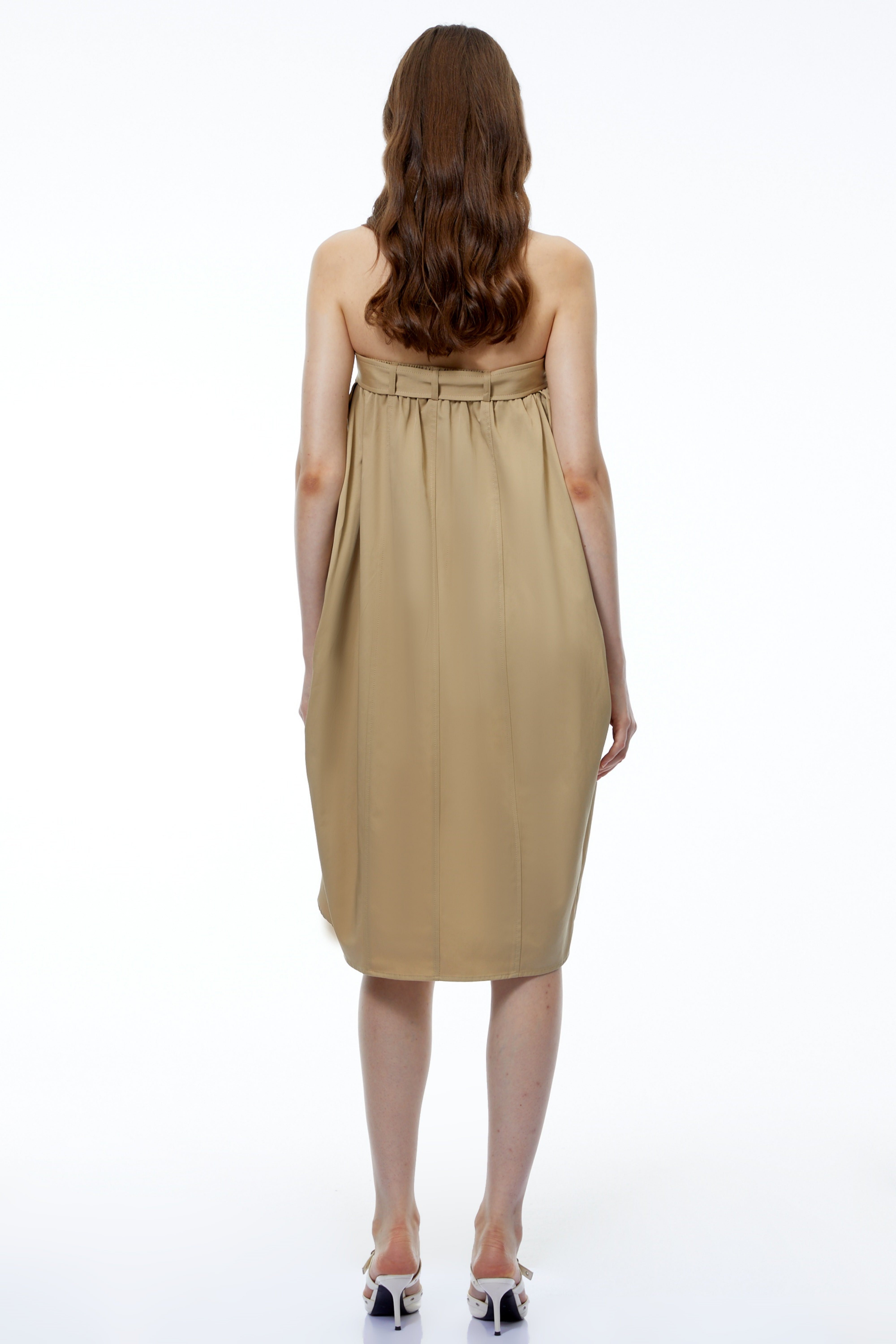 Genevieve Khaki Asymmetrical Convertible Mini Dress