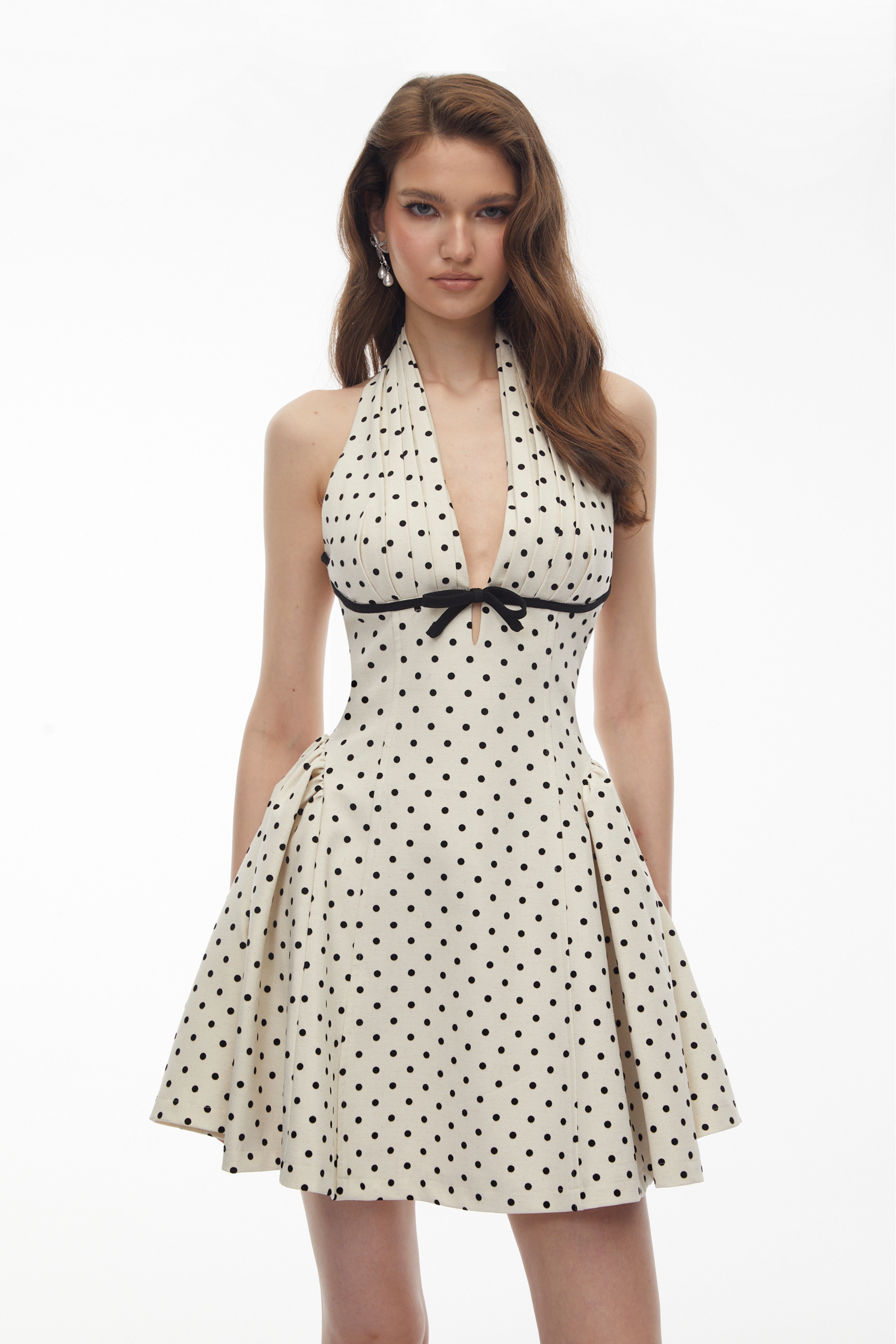 Gitane Minikleid in Weiß mit Polka-Dots