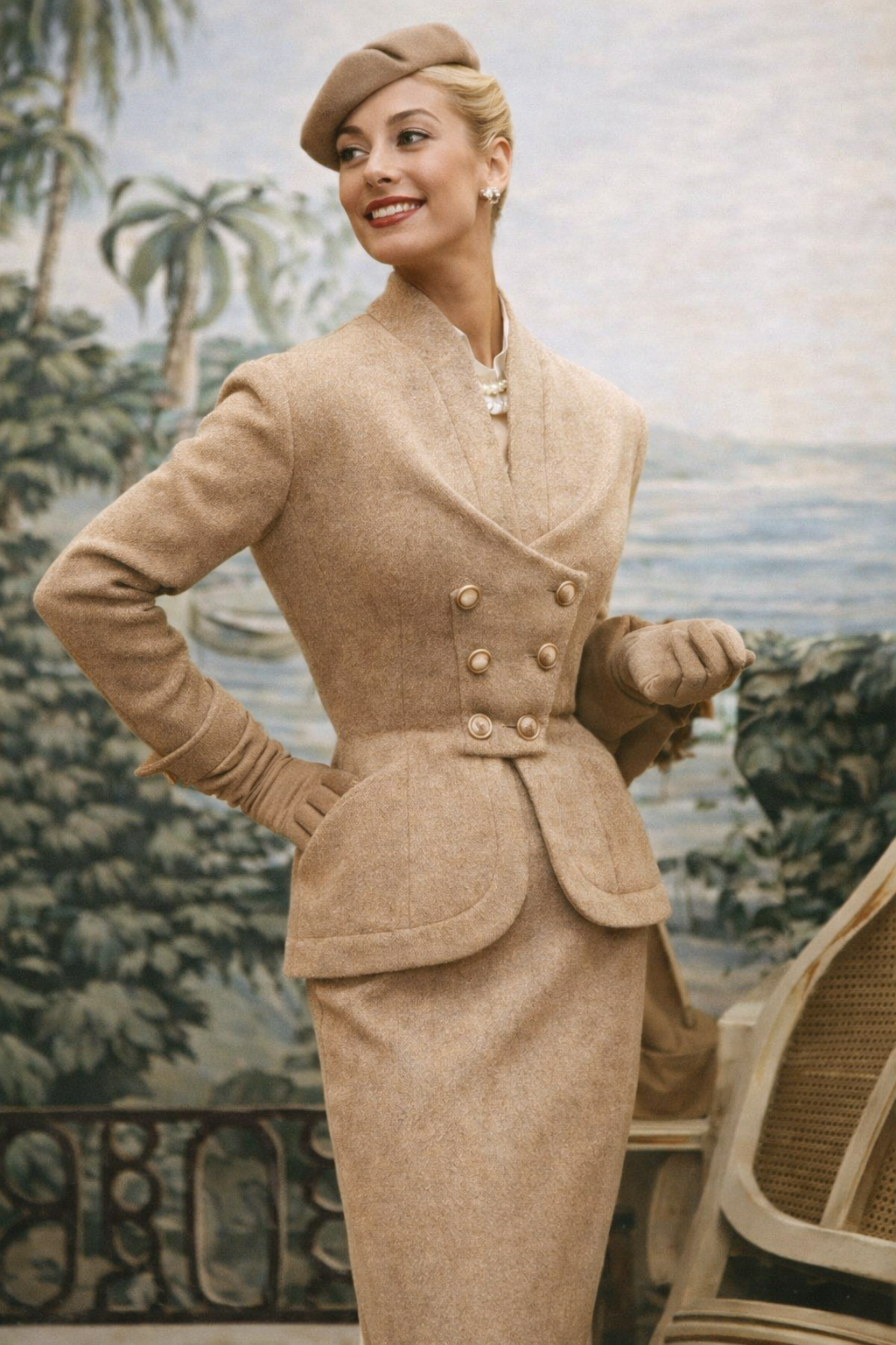 Gracie Grey Double-Breasted Jacket & Skirt Set