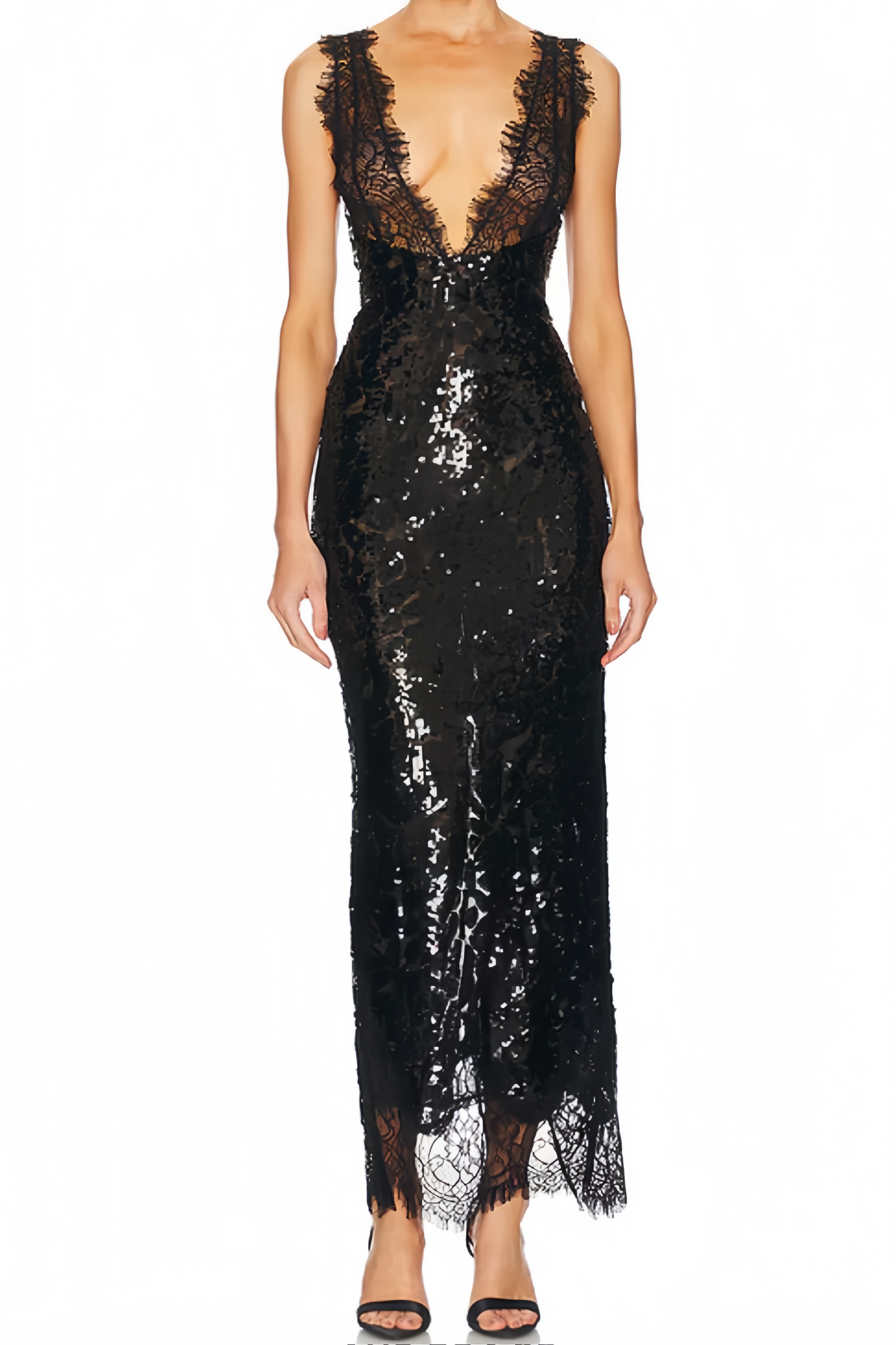 Sequin Maxi Dress in Black