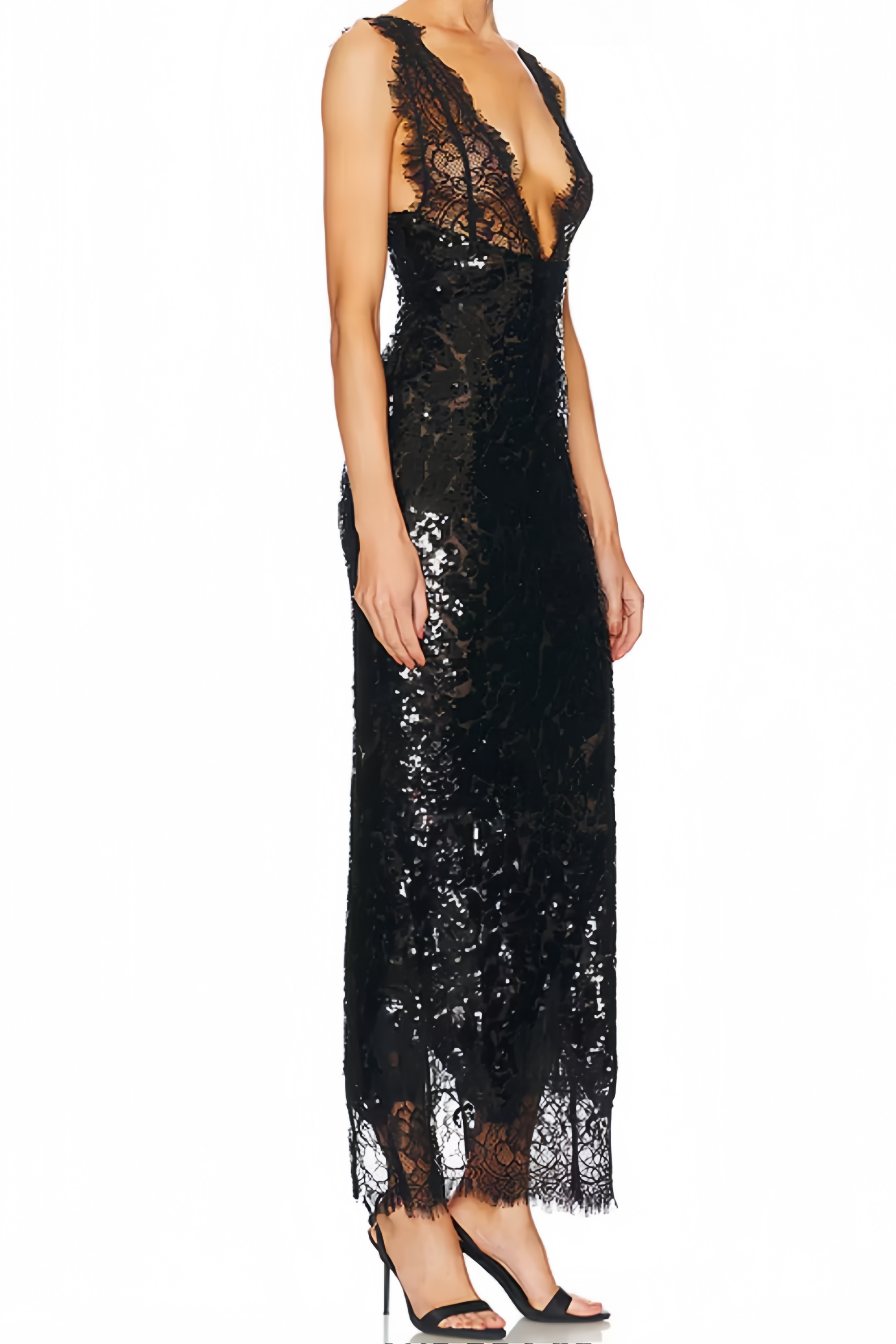 Sequin Maxi Dress in Black