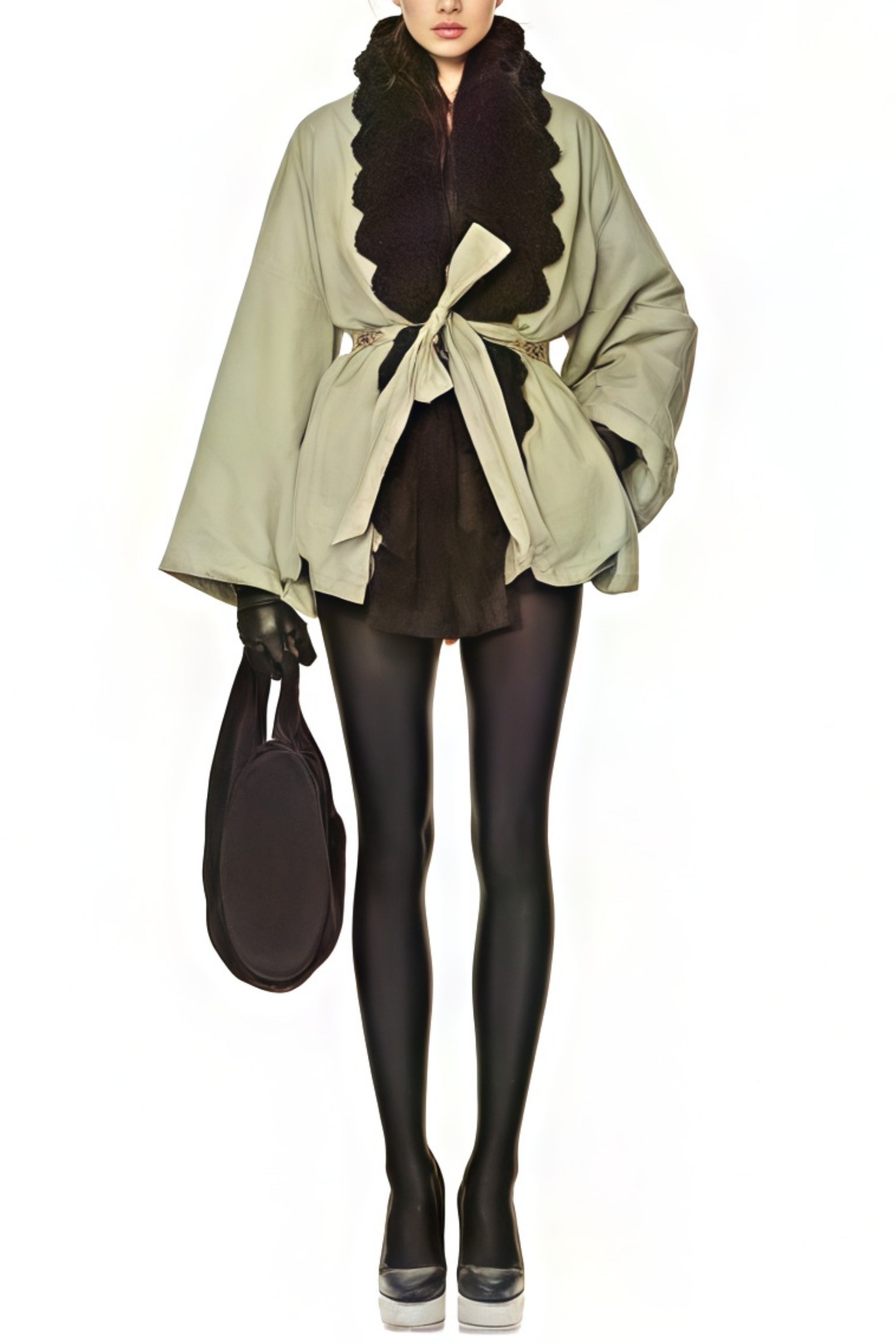 Ileana Green Fur Trim Bubble Down Jacket