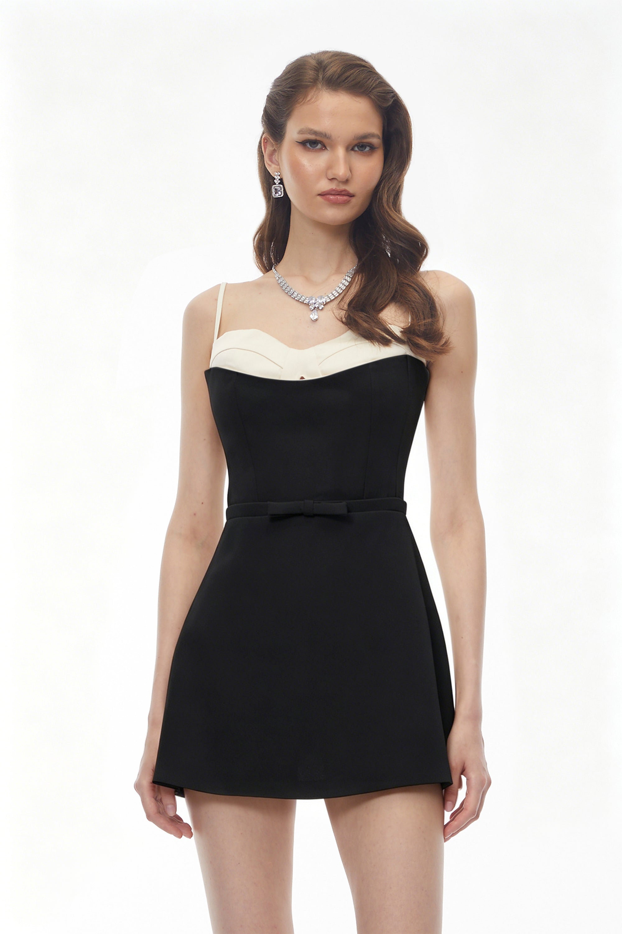 Mini-robe Isabelle à blocs de couleur noire