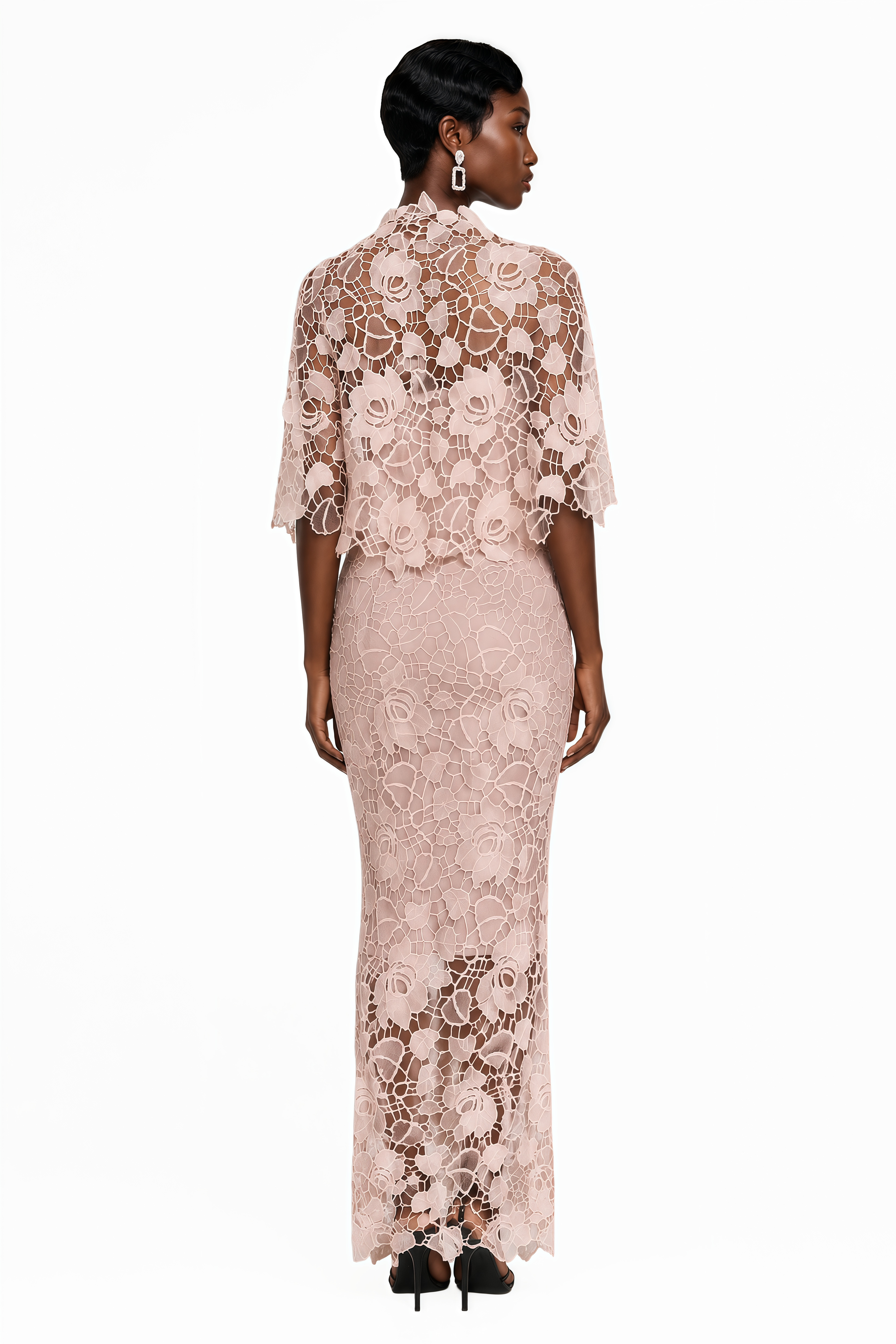 Kamila Pink Solid Color Maxi Dress with Cut-Outs