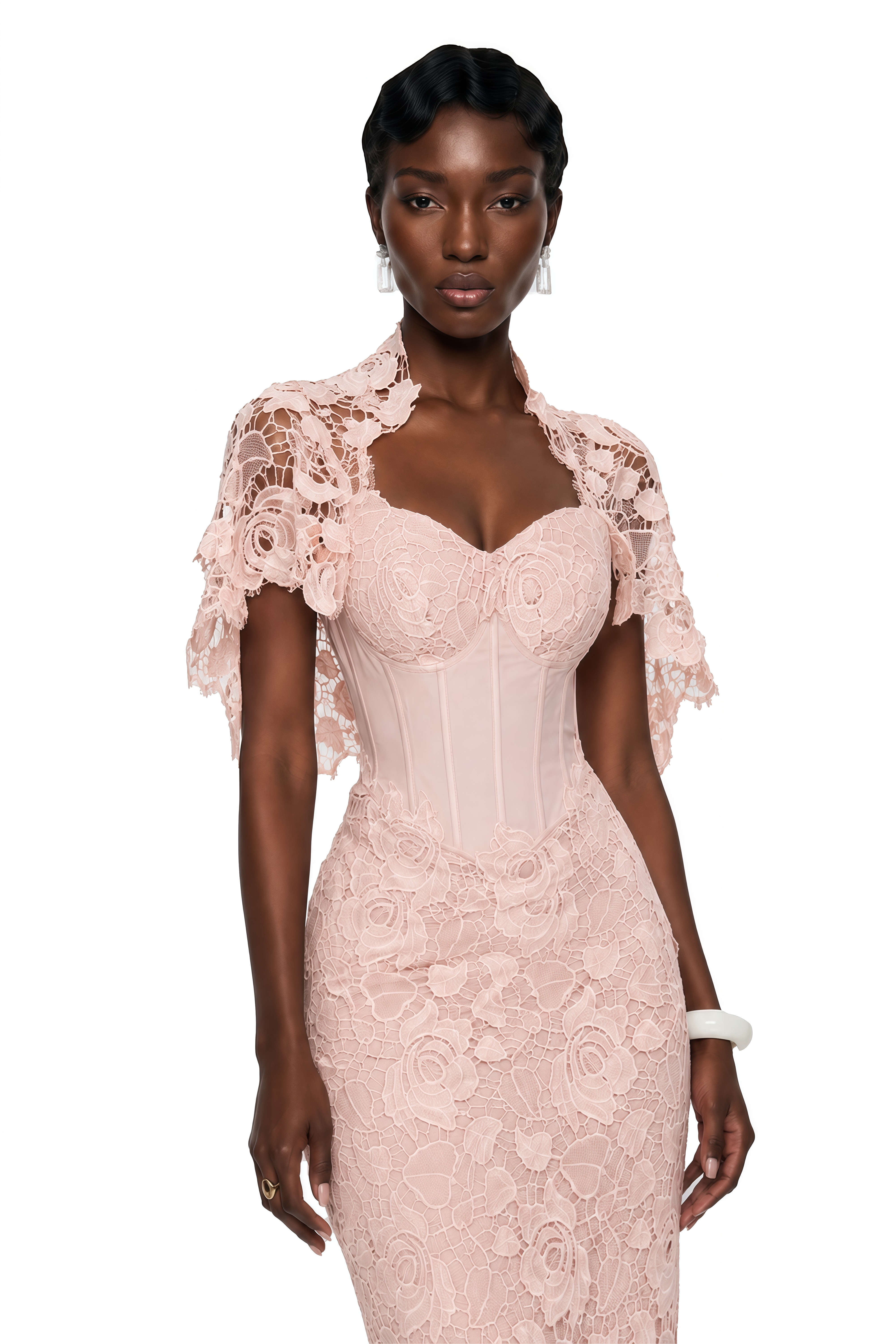 Kamila Pink Solid Color Maxi Dress with Cut-Outs