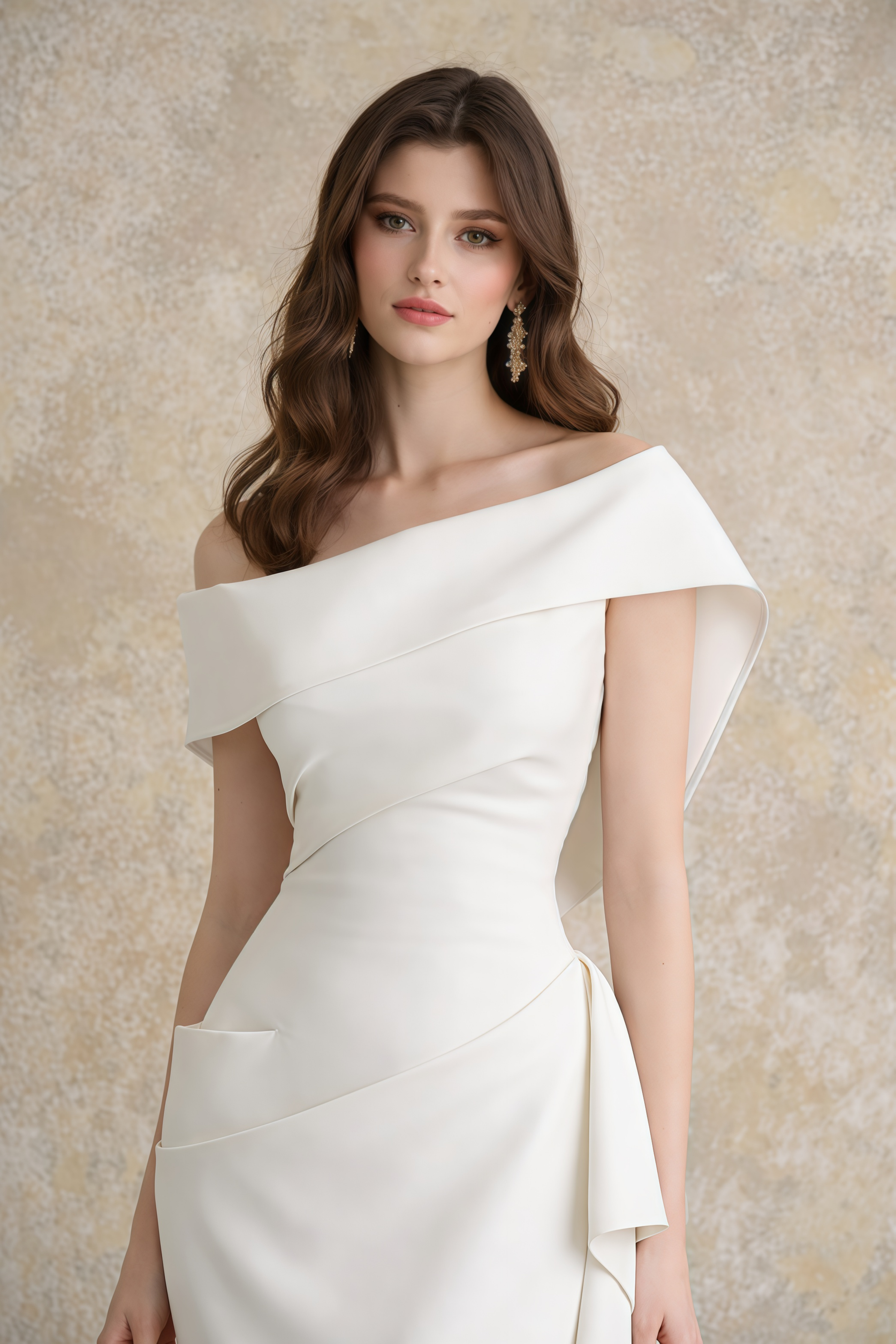 Kåre Weißes asymmetrisches Midikleid mit Raffungen