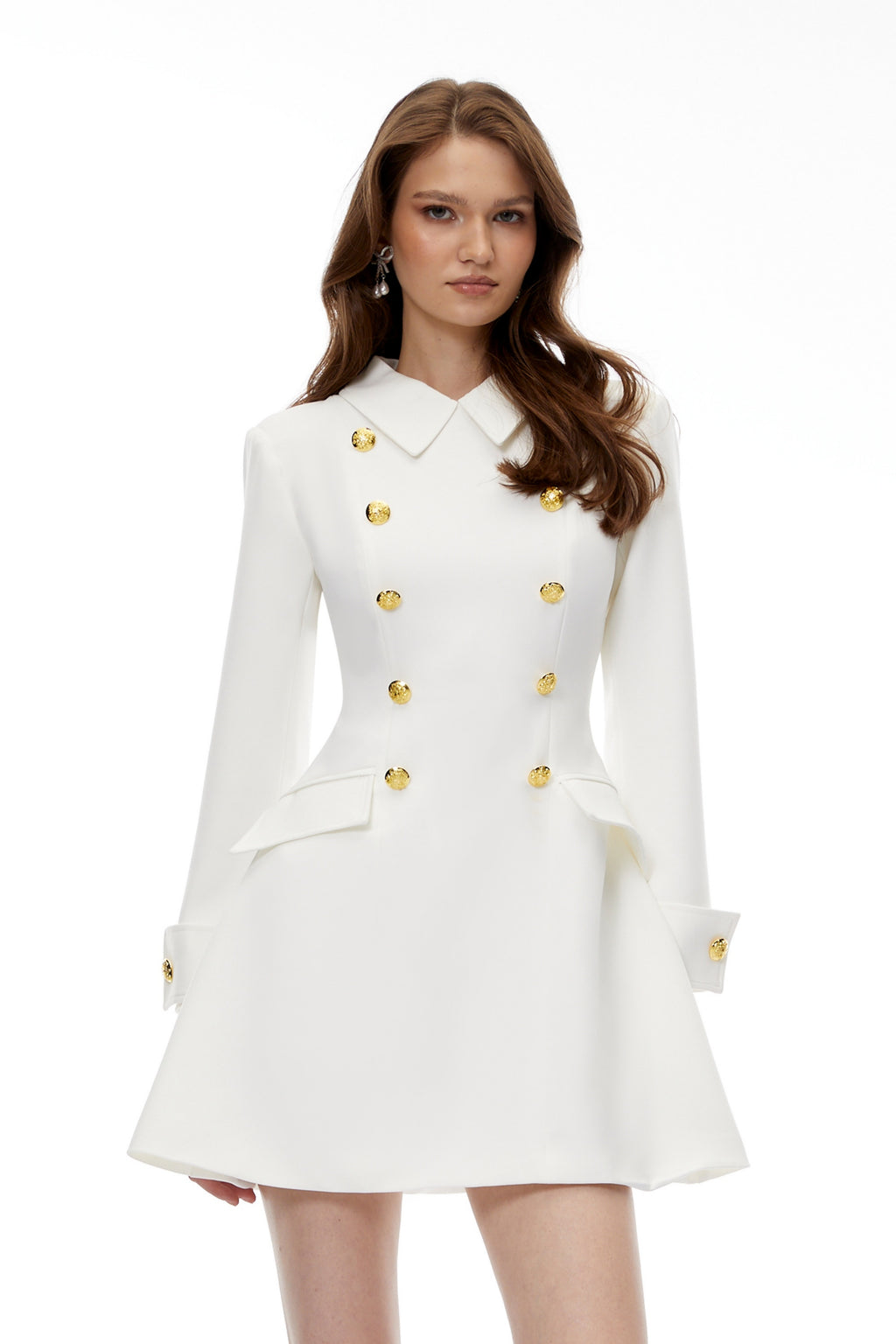 Kasmira White Double-Breasted Blazer Dress Kasmira White Double-Breasted Blazer Dress
