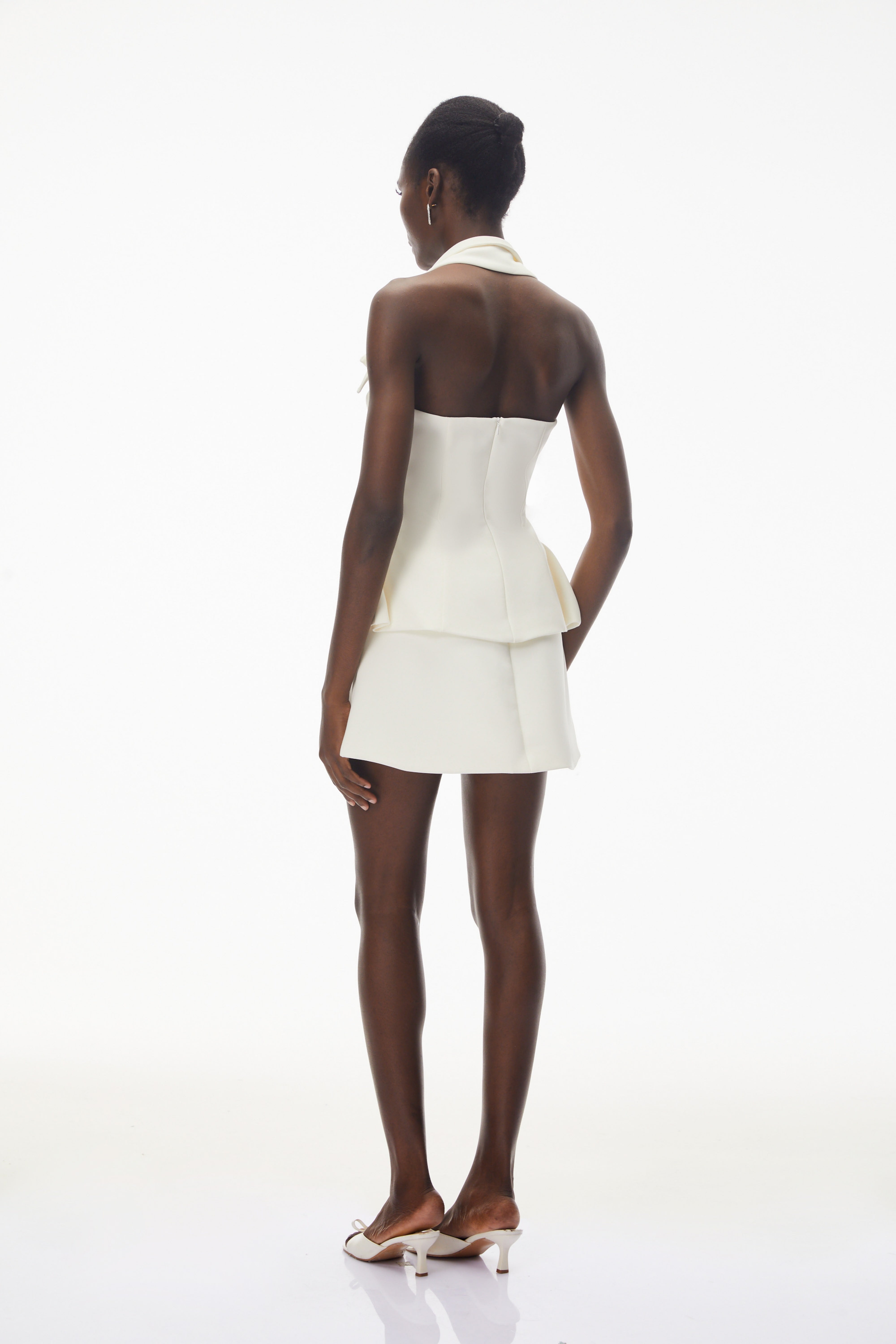 Ensemble jupe et haut à dos nu Katayoun blanc