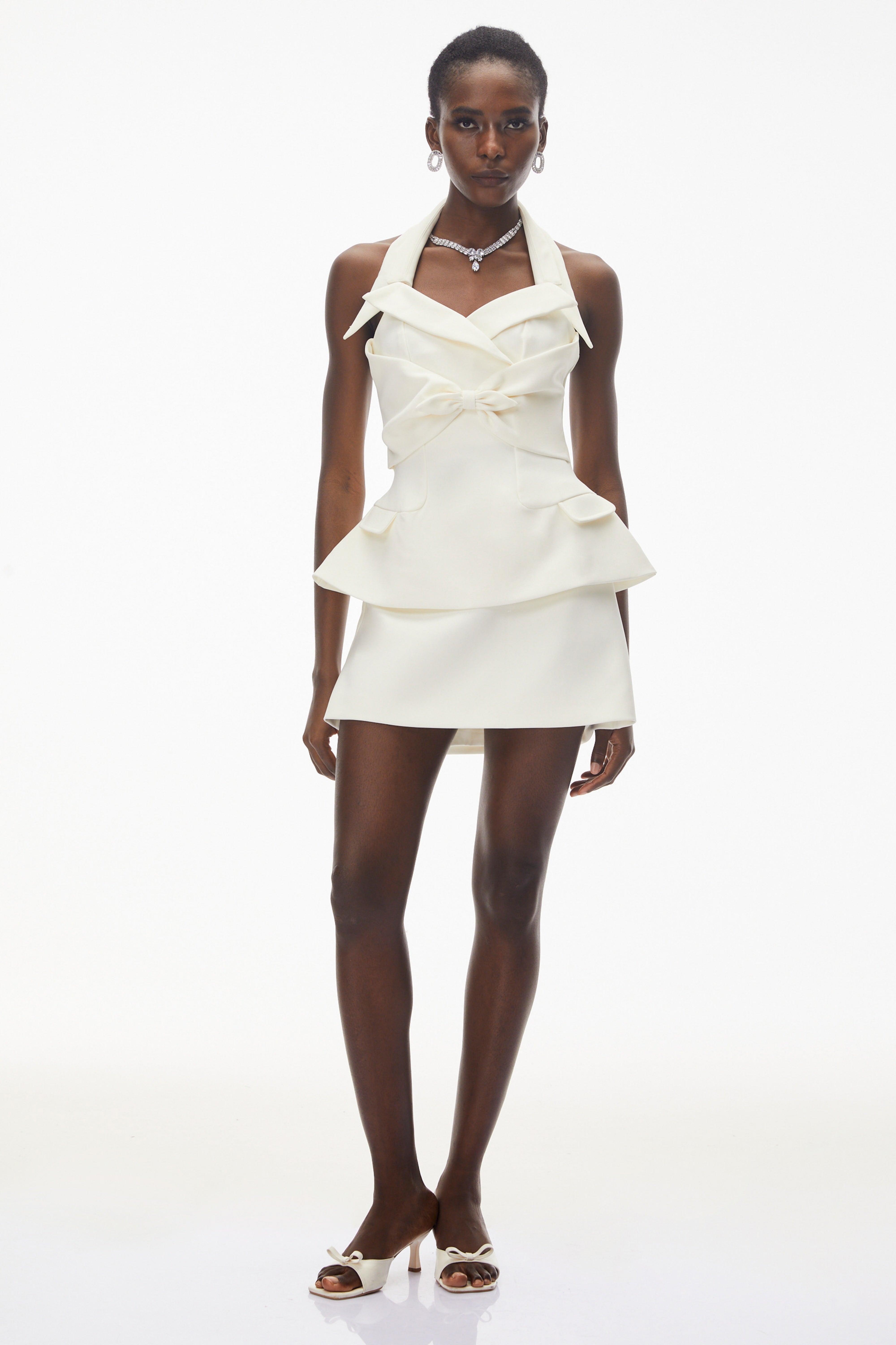 Ensemble jupe et haut à dos nu Katayoun blanc