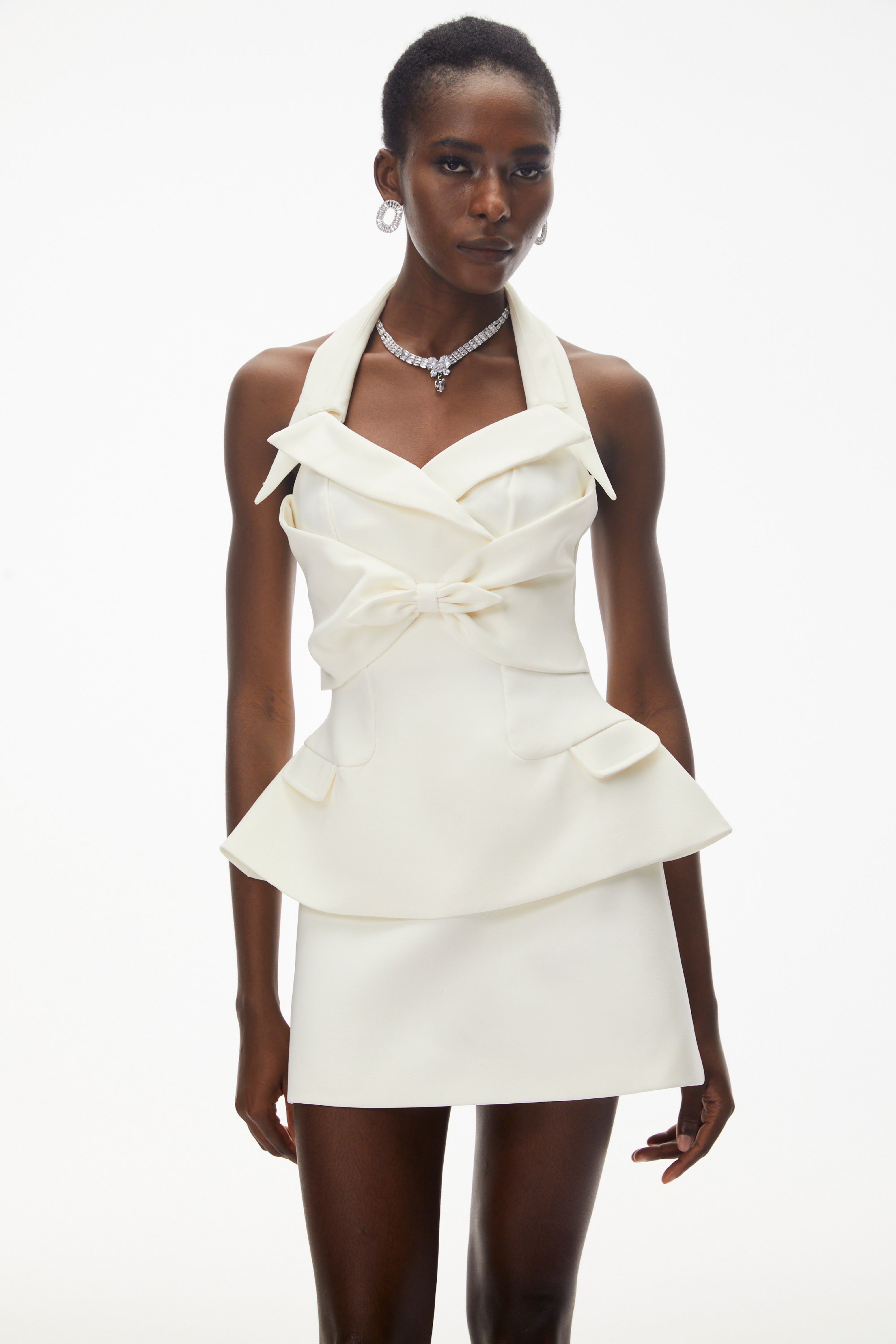 Ensemble jupe et haut à dos nu Katayoun blanc