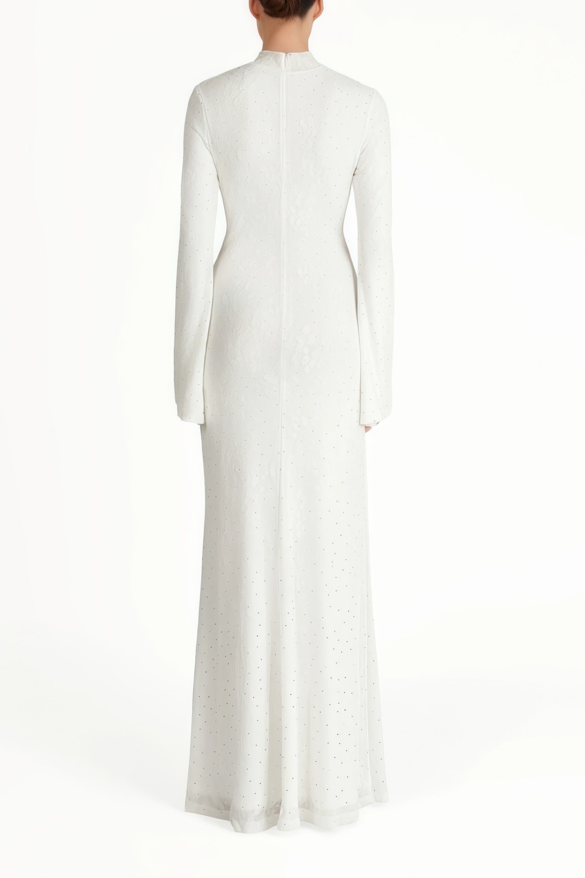 Kgothatso White Embellished Floral Sheer Maxi Dress