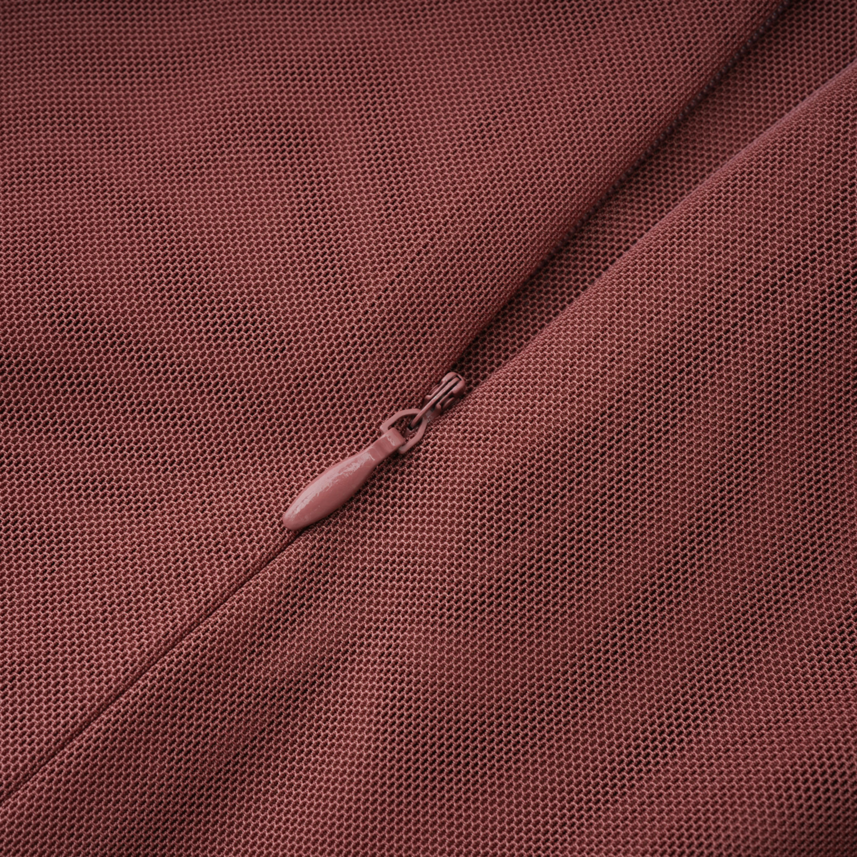 Dusty rose draped one-shoulder gown with center ruching