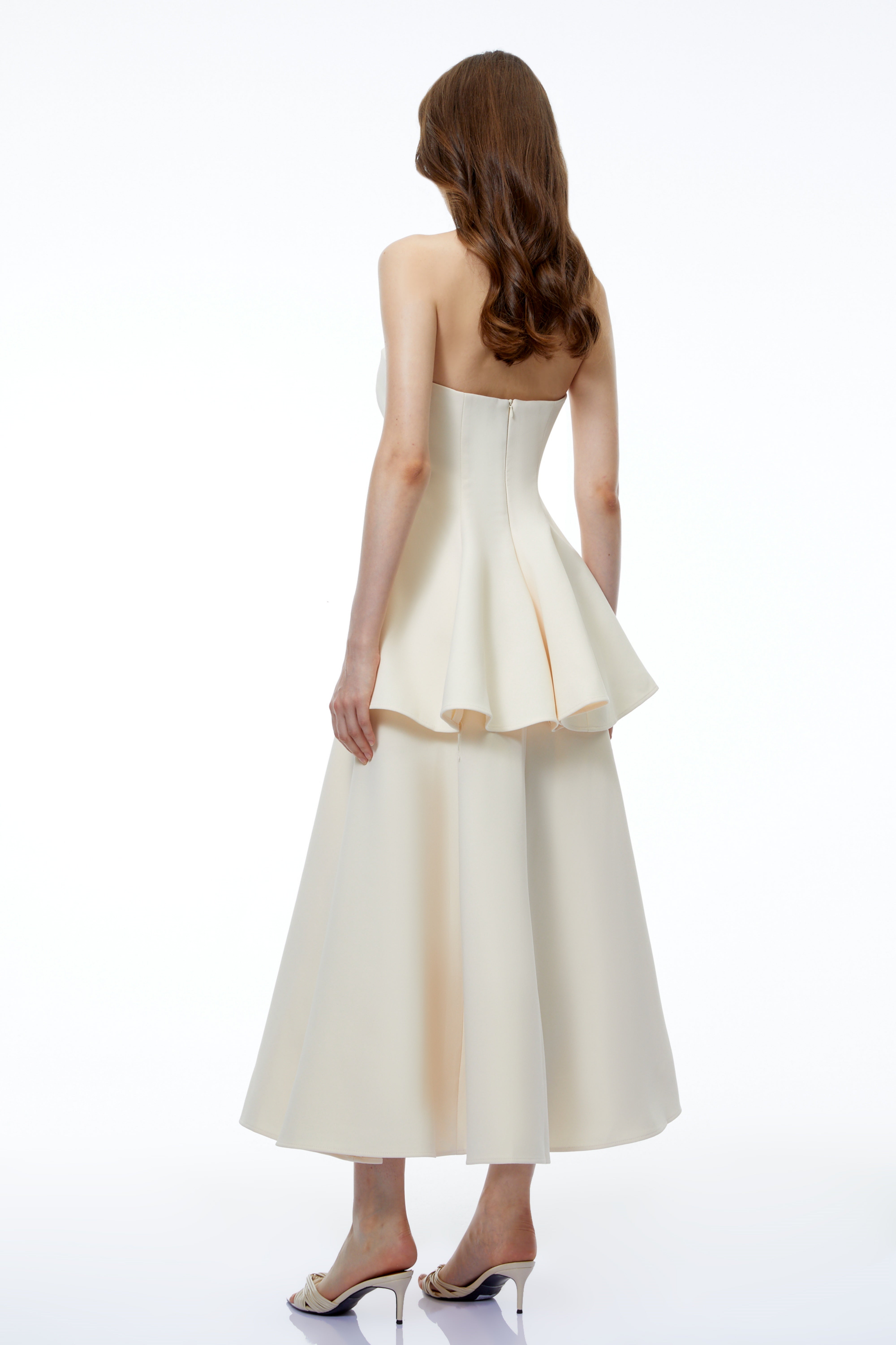 Lina White Off Shoulder Sweetheart Midi Dress