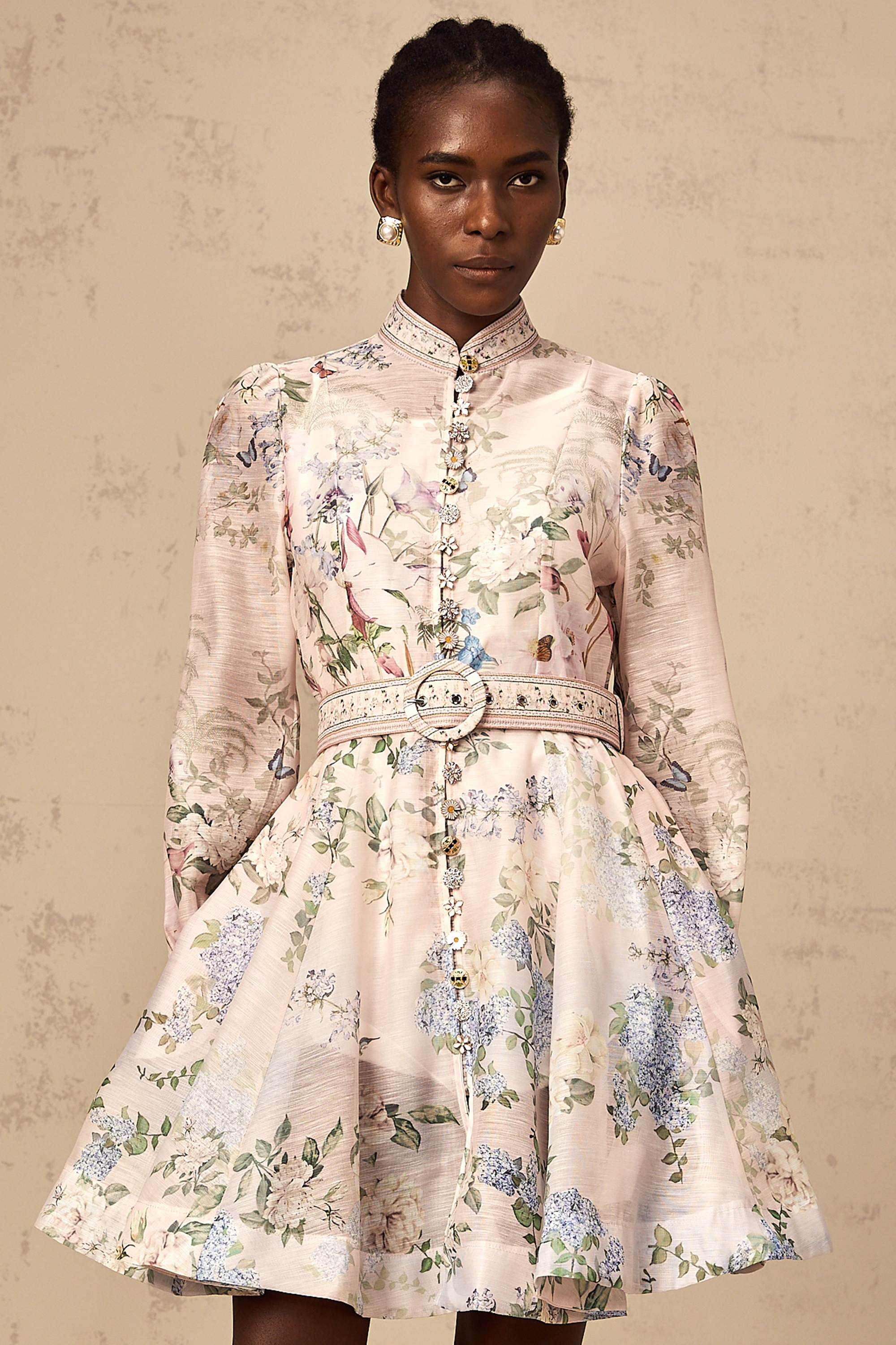 Pink Floral Mini Dress