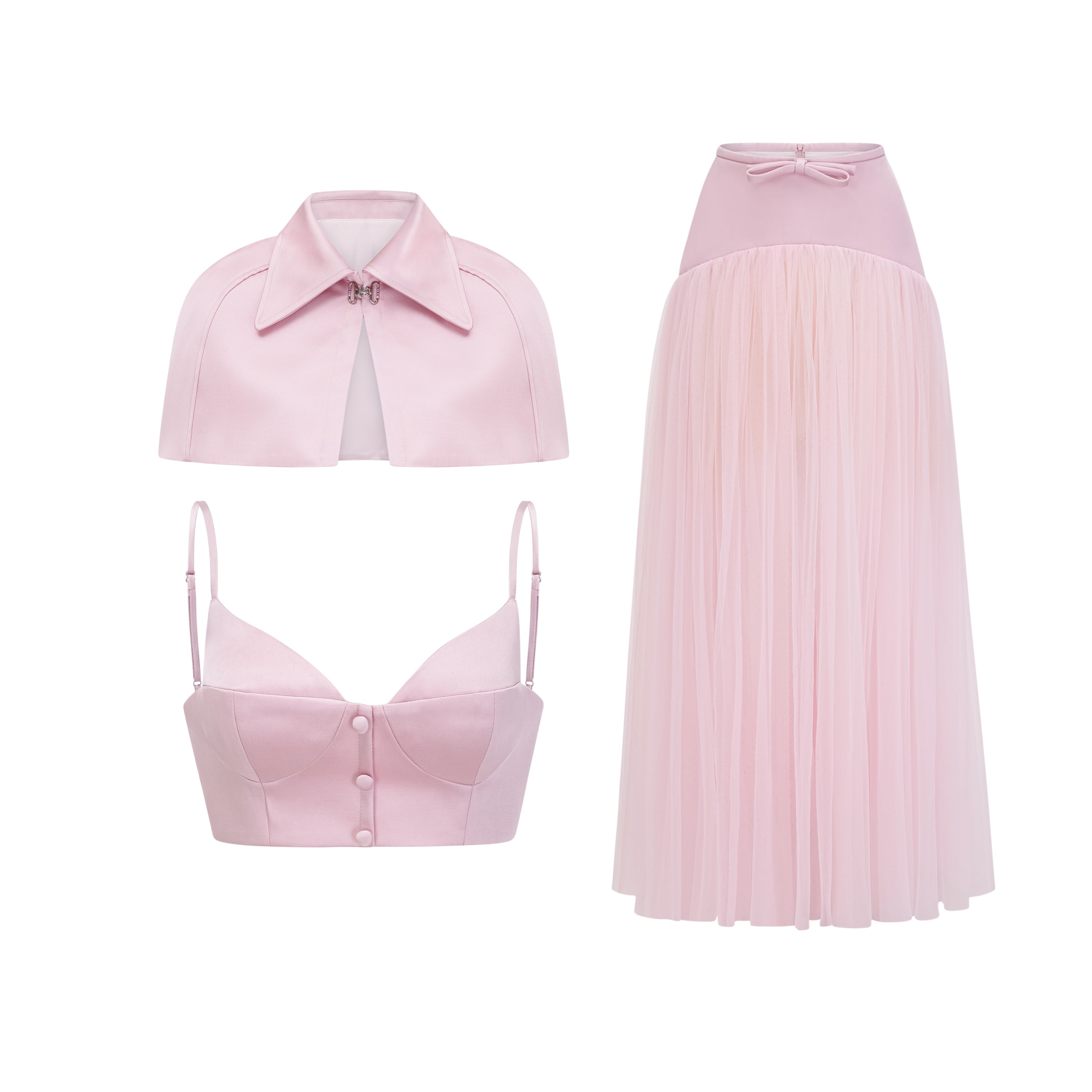 Clara Pink Cape-Oberteil & Tüllrock-Set