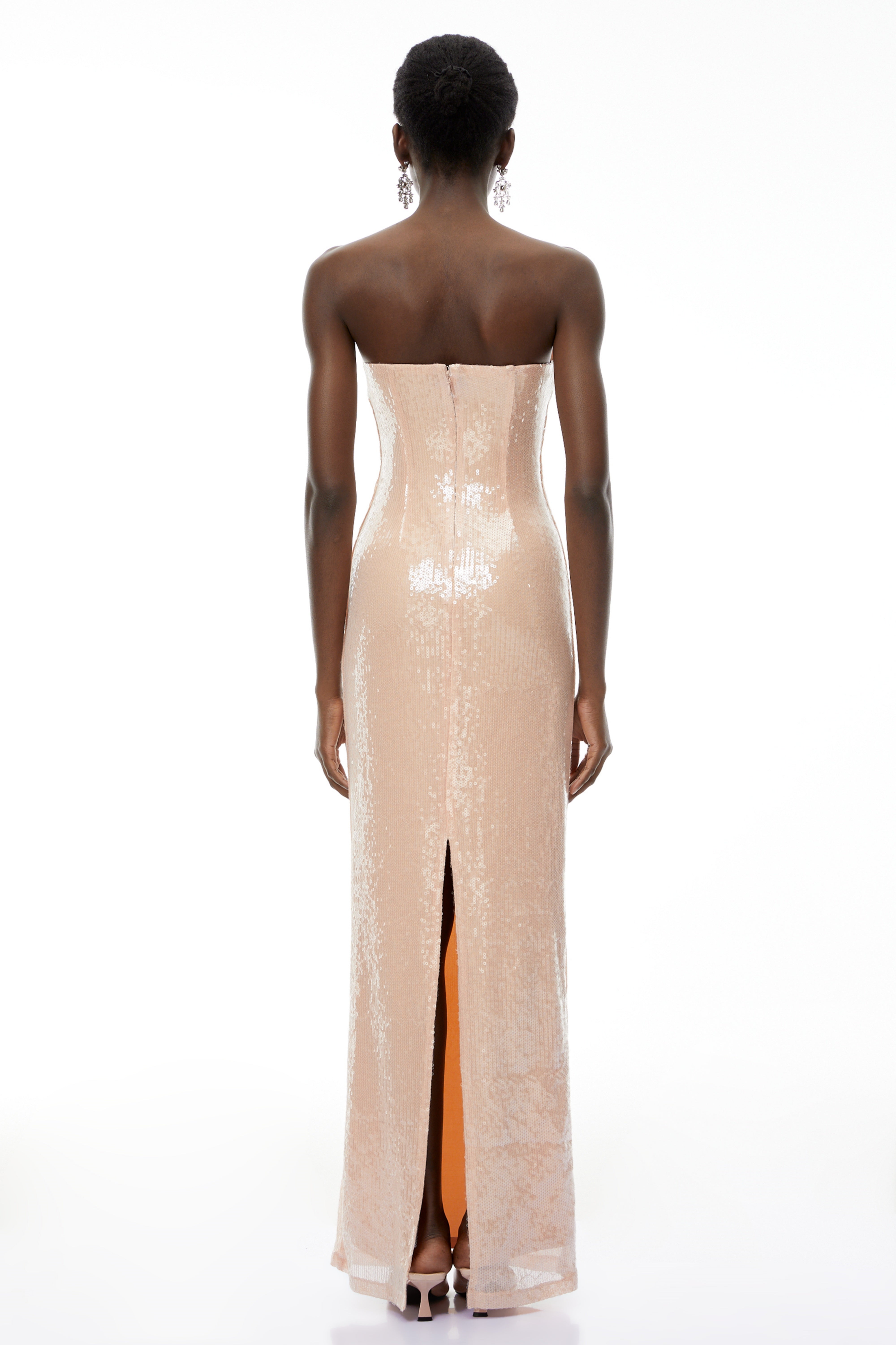 Maitena – Maxikleid im Meerjungfrauen-Stil mit Champagnerfarbener Muschel-Bustier-Partie