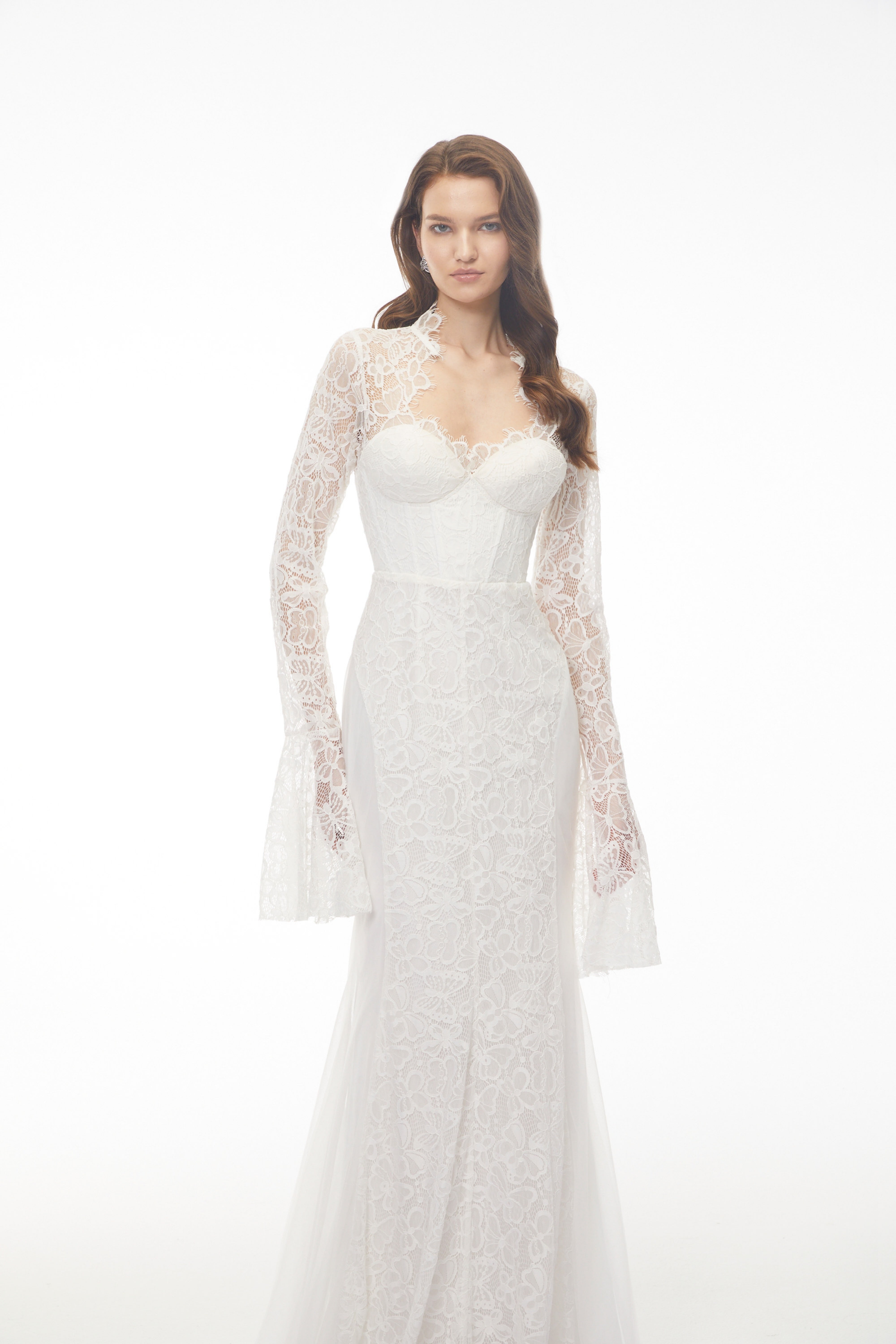 Małgorzata White Cut-Out Maxi Dress with Train