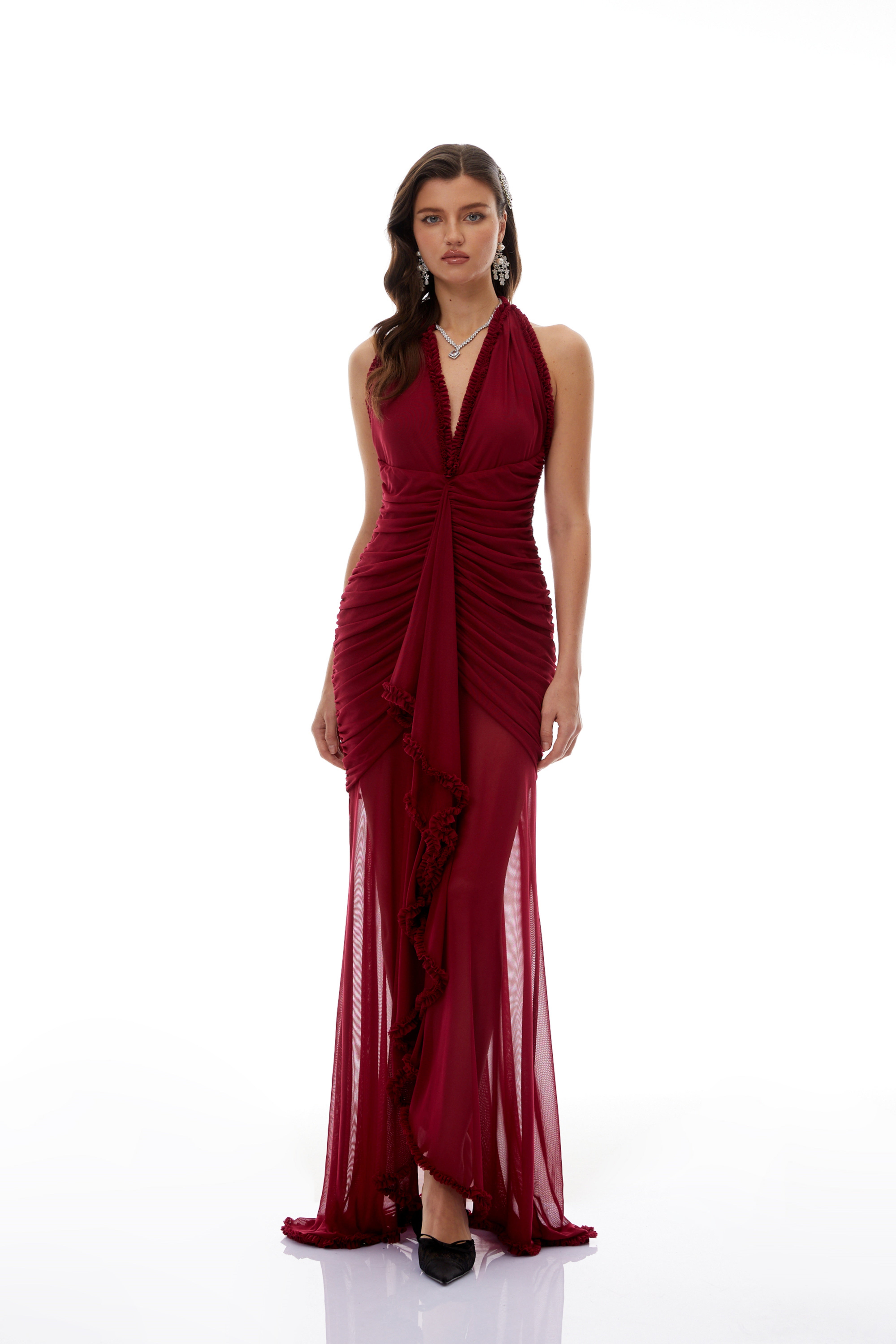 Cremefarbenes Sólrún-Minikleid mit geflochtenen Fransen