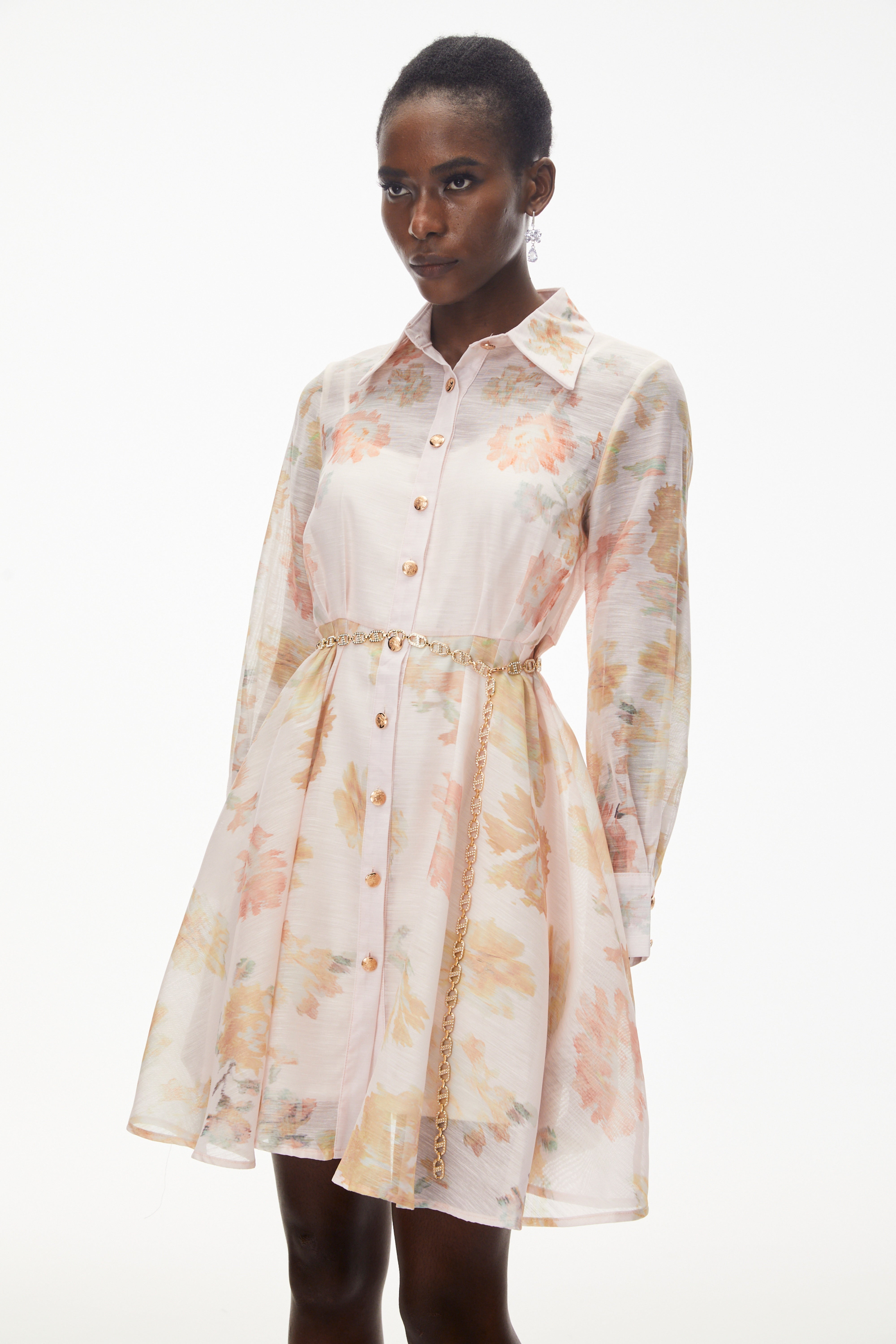 Martha – Minikleid mit rosa Blumenmuster